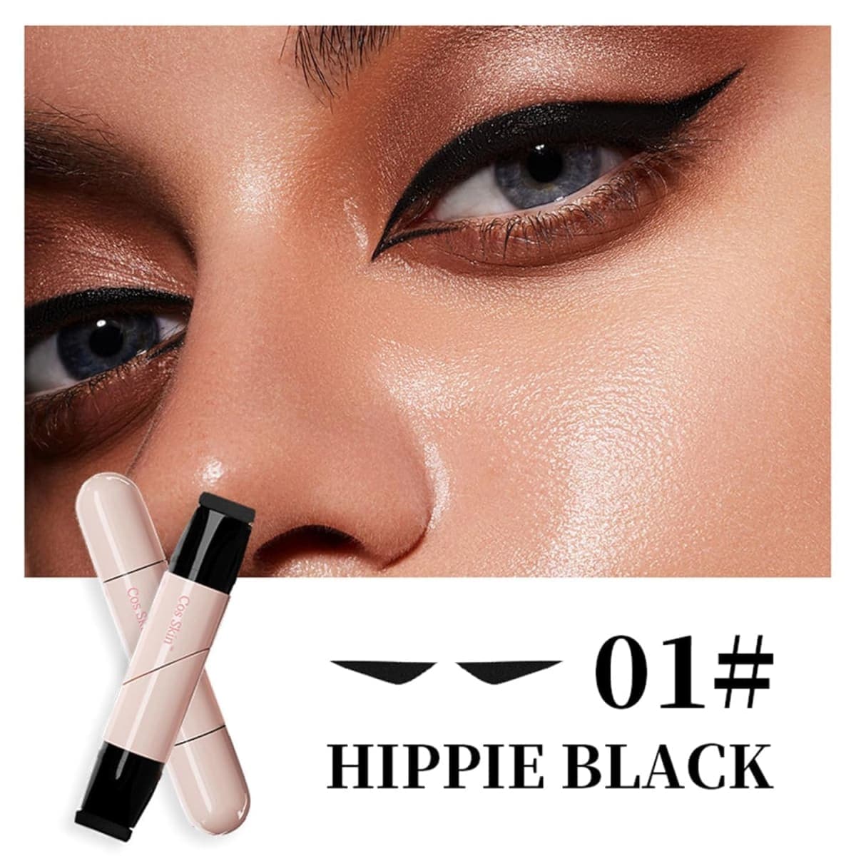 Petansy Double Headed Eyeliner Stamp 2 Colors Waterproof Long Lasting Smudge Proof Liquid Eyeliner Pen Eye Makeup Pen thumbnail 5