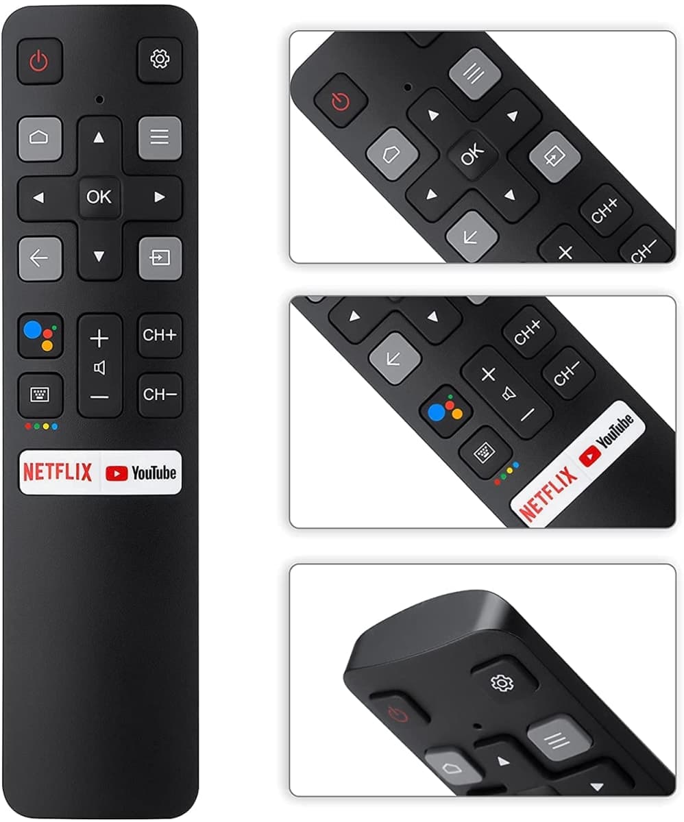 New Replaced Remote RC802V FNR1 Fit for TCL Android 4K Smart TV [NO Voice Function] 40S334 50S434 55S434 75S434 40S330 70S430 32S334 55S435 50S435 43S434 32S6500A 65P8S 65P8 49S6800FS 32S6500S 32A325 thumbnail 3