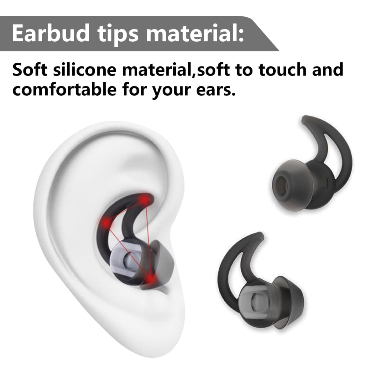 MMYQXI Replacement Earbud Tips Earbud Covers Silicone Ear Tips Compatible with Bose QC20 QC20i SoundSport SIE2i IE2 IE3 Headphone Rubber Tips Earbud Caps Large 3 Pairs thumbnail 4