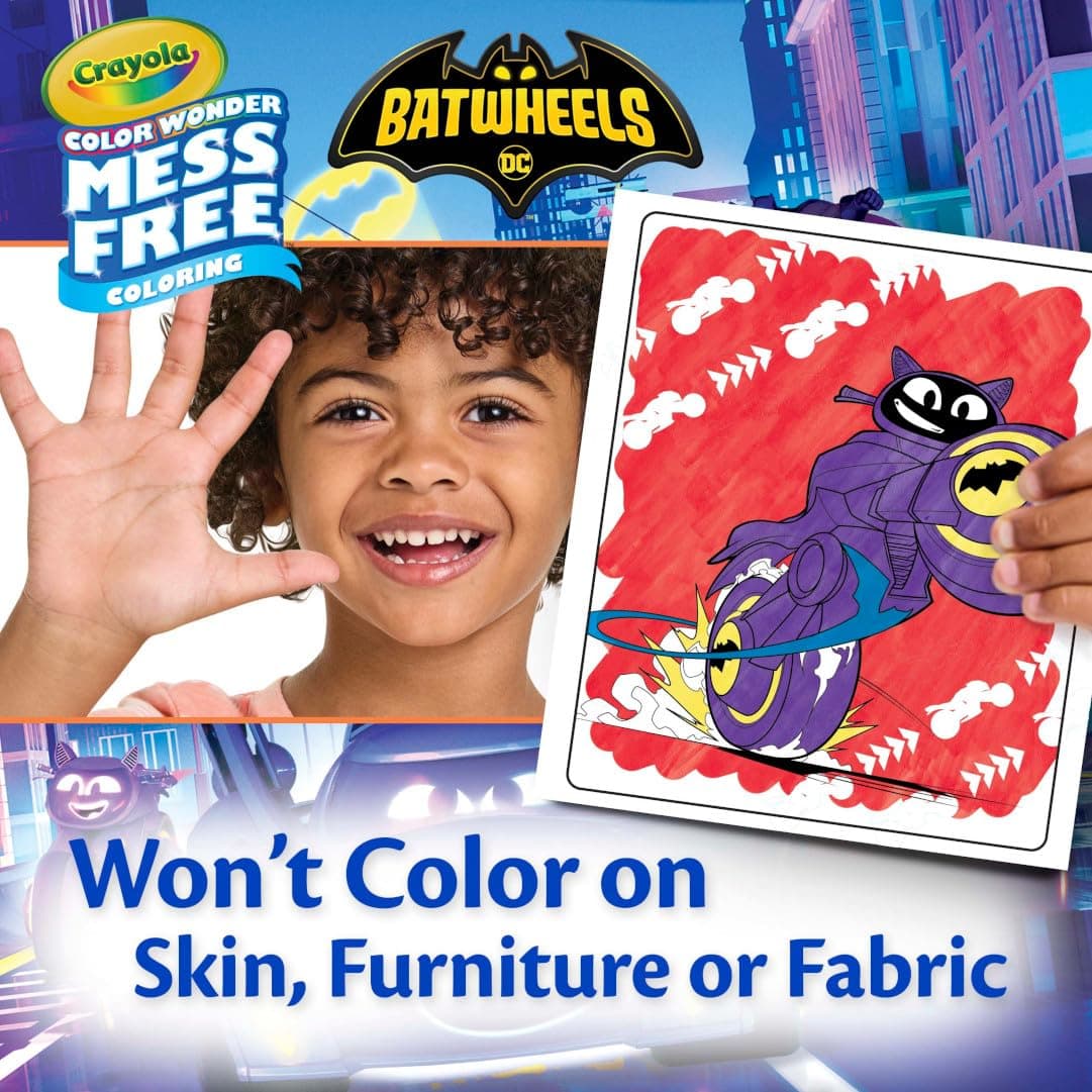 Crayola Batwheels Color Wonder Activity Set, Batman Mess Free Coloring Pages for Toddlers, Batman Gift & Toys for Kids, Stocking Stuffers thumbnail 4