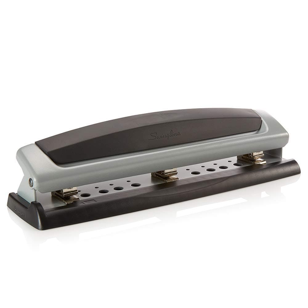 Swingline Desktop Hole Punch, Hole Puncher, Pro Punch, Adjustable, 2-3 Holes, 10 Sheet Punch Capacity, Black/Silver, 2 Pack (A7074066AZ) — image 1