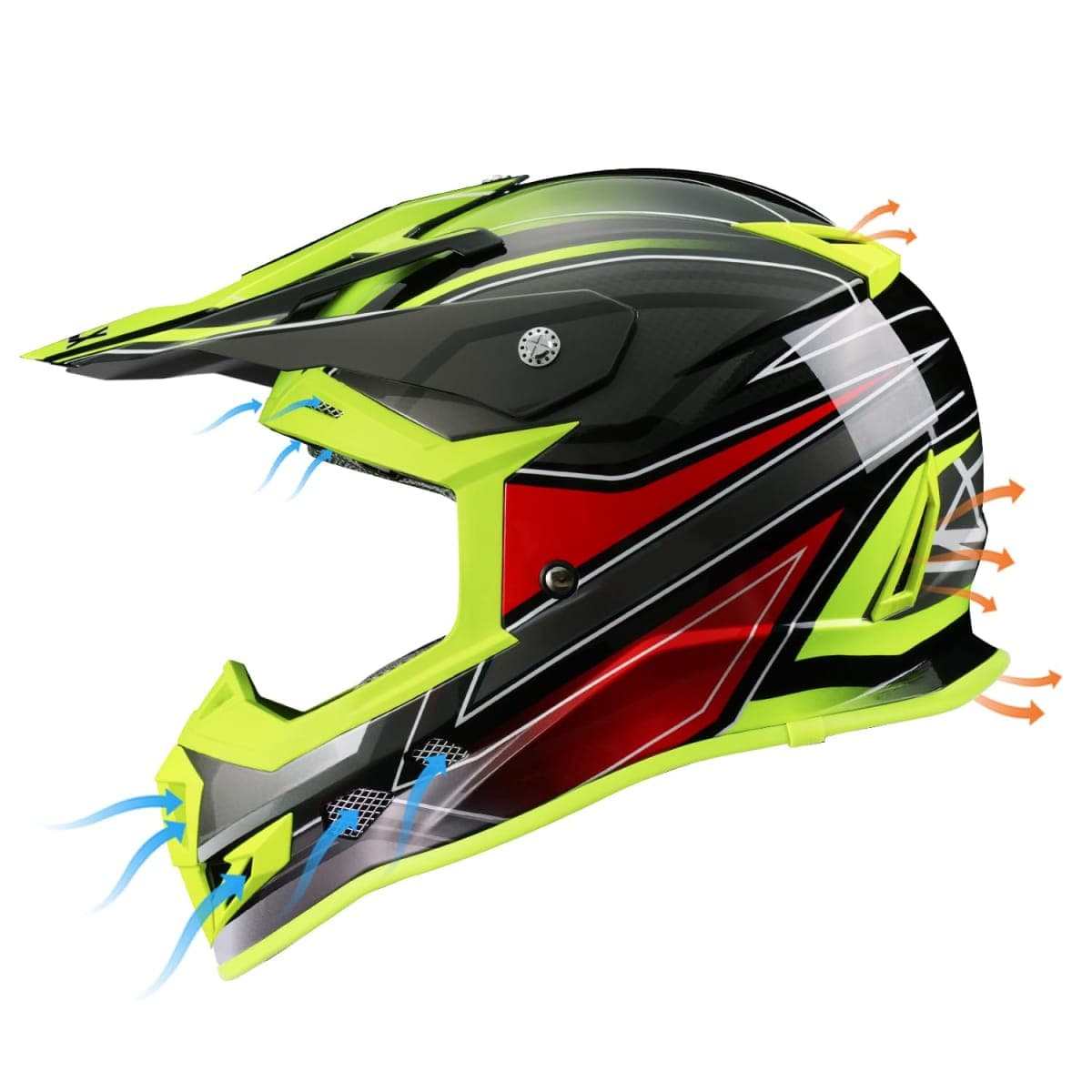 GLX GX23 Dirt Bike Off-Road Motocross ATV Motorcycle Helmet for Men Women, DOT Approved (Matte Black, X-Large) thumbnail 3