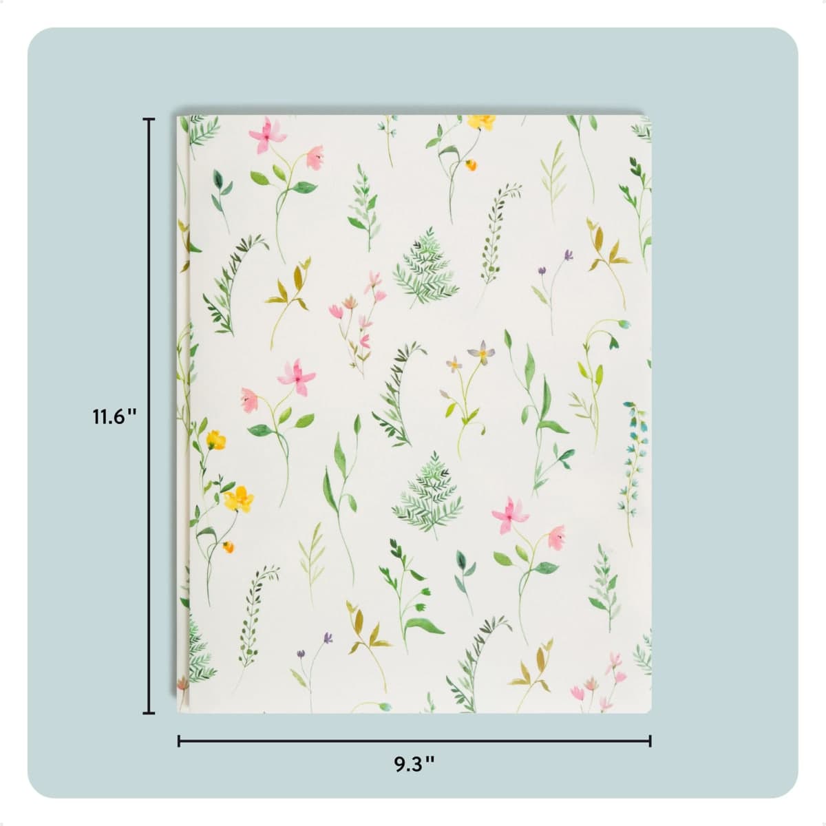 U Brands 2-Pocket Poly Fashion Folder with Pockets and Prongs, 11.6" x 9.3", Pressed Botanicals, Letter Size thumbnail 2