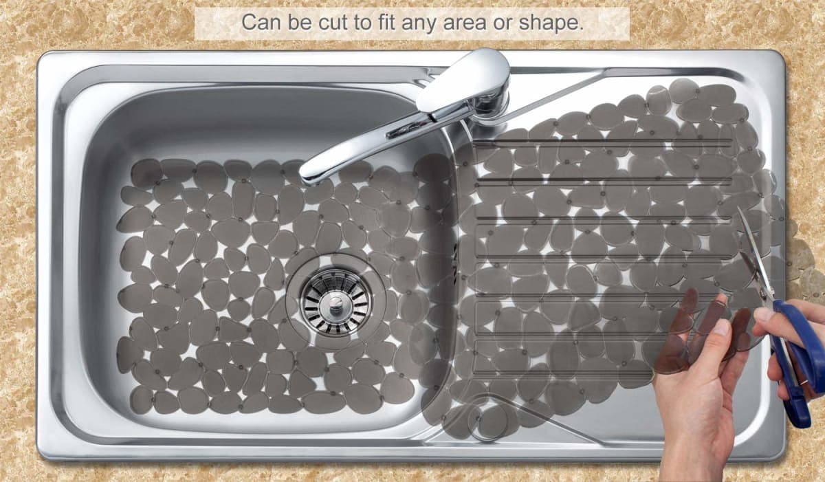Bligli Pebble Sink Mat for Stainless Steel/Ceramic Sinks, PVC Eco-Friendly Sink Protectors for Bottom of Kitchen Sink, Dishes and Glassware, Fast Draining, 15.8 x 11.8 inch(2 Pack, Grey) thumbnail 4