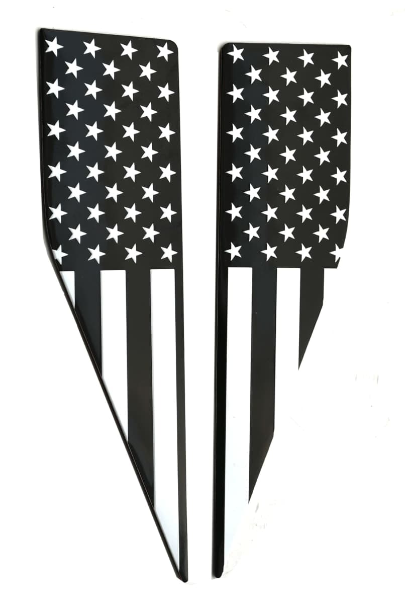 Pair Set American Flag Emblem Car Decal Compatible with 2021-2026 Ford F150 Accessories Custom Fit F150 Exterior Patch Decor Enhances Truck's Style (Black White) thumbnail 3