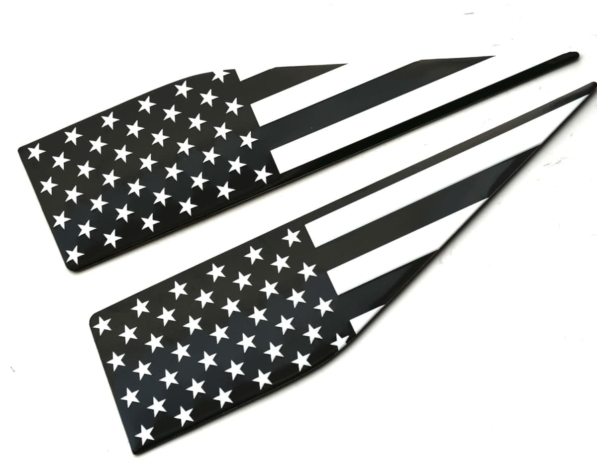 Pair Set American Flag Emblem Car Decal Compatible with 2021-2026 Ford F150 Accessories Custom Fit F150 Exterior Patch Decor Enhances Truck's Style (Black White) thumbnail 5