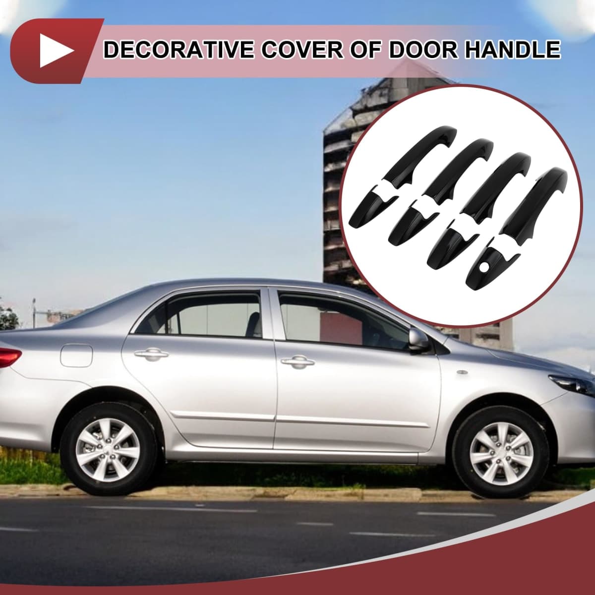 HEROFFIX 1 Set Car Door Handle Cover for Honda CR-V CRV 2007-2011 Outside Gloss Black ABS thumbnail 2