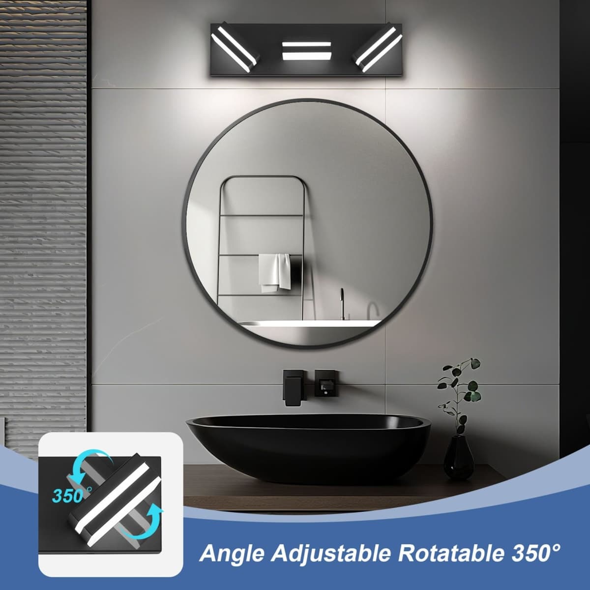 Modern LED Small Bathroom Vanity Light Fixtures 3-Light thumbnail 2
