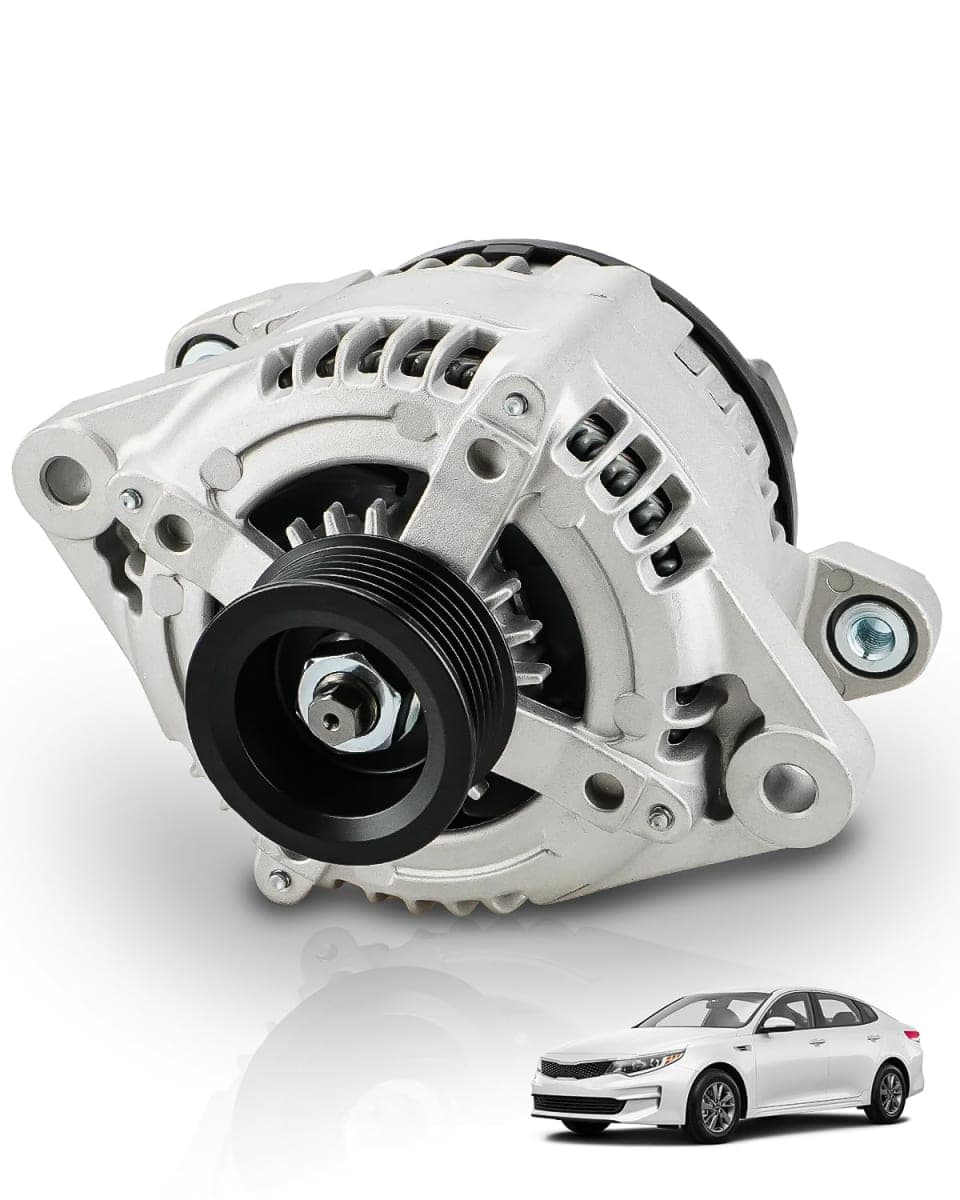 L4 150Amp New Alternator Compatible with Santa Fe Sport 2.4L 2017-2018, Sonata 2.4L 2015-2019; Kia Optima 2.4L 2016-2020, Sorento 2.4L 2015-2020 - Replaces OEM GM# 37300-2G061, 104211-8790 — image 1