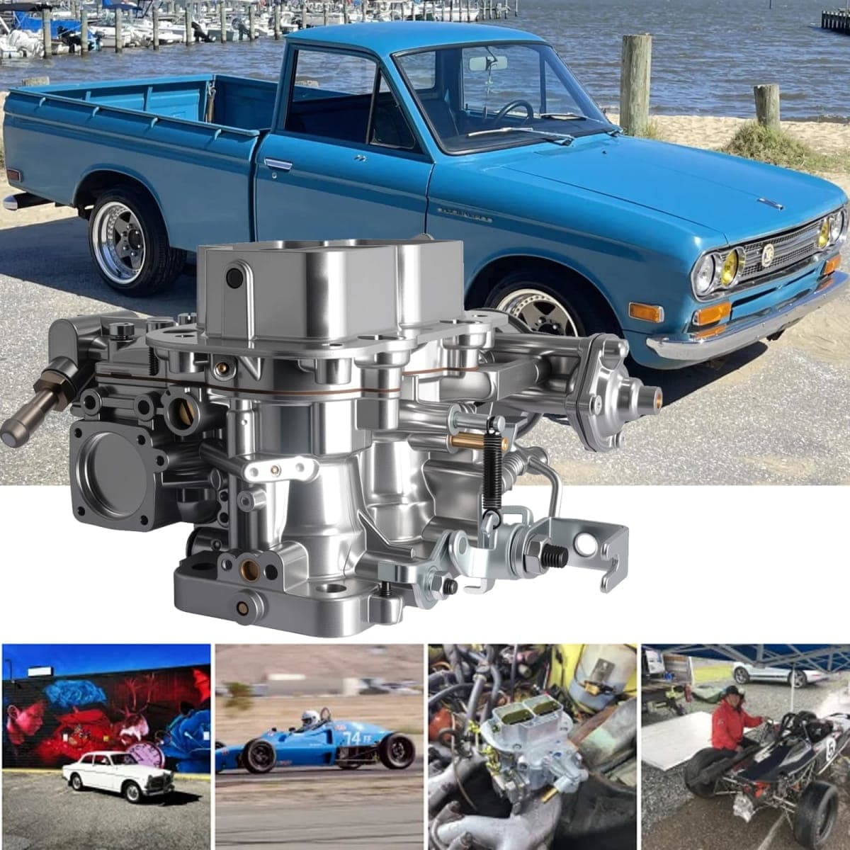 Replacement Weber 32/36 DGV DGEV Electric Choke 2 BBL Carburetor For Toyota Pickup Celica Corona 20R 22R Holley Mazda B2000 B2200 Datsun Pickup 510 610 620 710 CJ5 CJ7 CJ8 Nissan Sentra (Weber 32/36) thumbnail 5