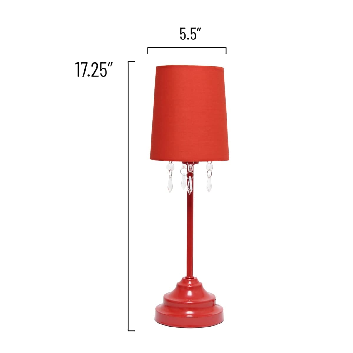 Simple Designs 17.25" Chic and Stylish Crystal Adorned Table Lamp - Red thumbnail 3