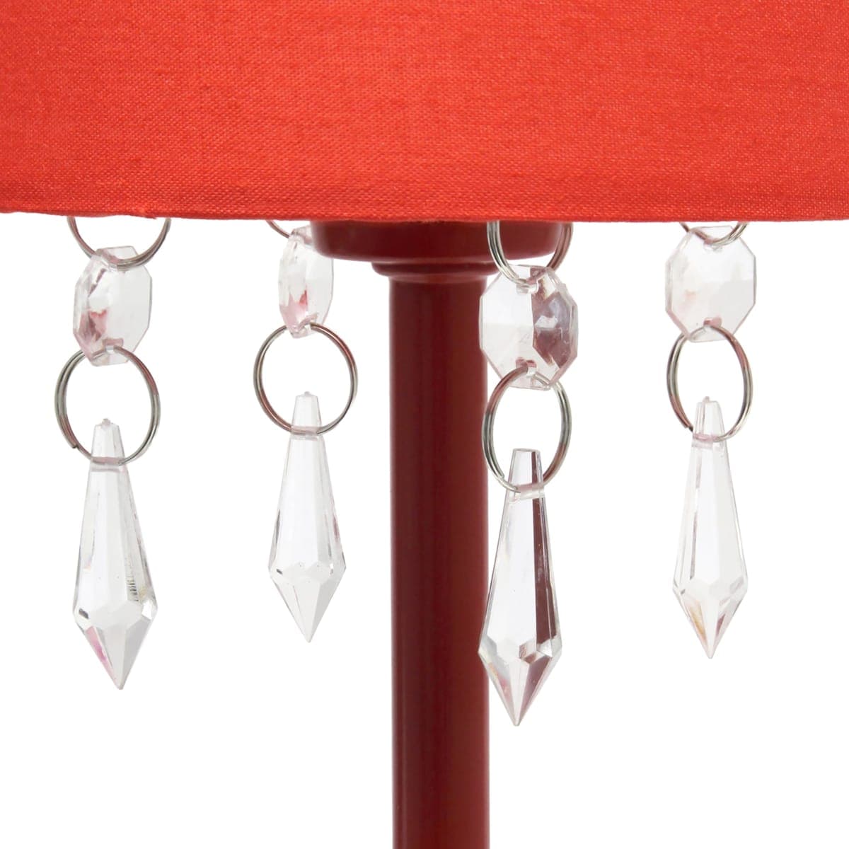 Simple Designs 17.25" Chic and Stylish Crystal Adorned Table Lamp - Red thumbnail 4