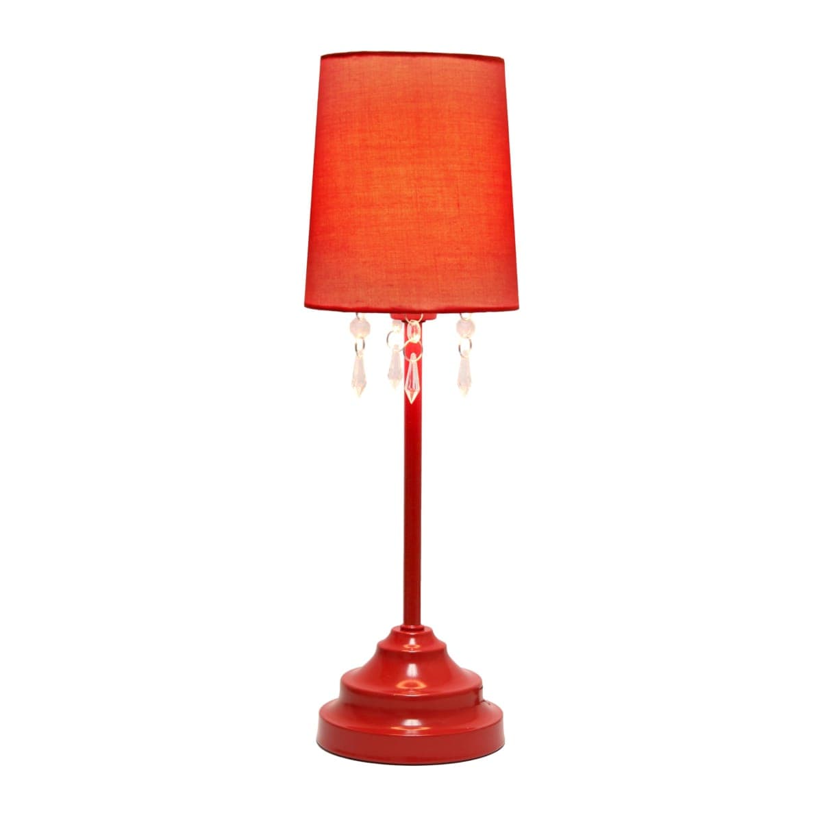 Simple Designs 17.25" Chic and Stylish Crystal Adorned Table Lamp - Red thumbnail 5