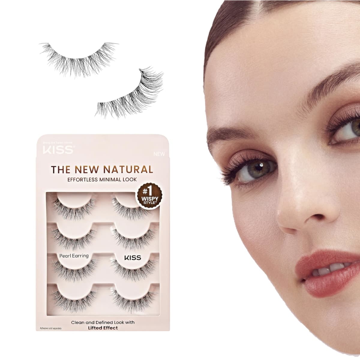 KISS The New Natural False Eyelashes Multipack NNM01, Cruelty Free, Vegan, Contact Lens Friendly, Easy to Apply, Includes 4 Pairs of Reusable Strip Lashes — image 1