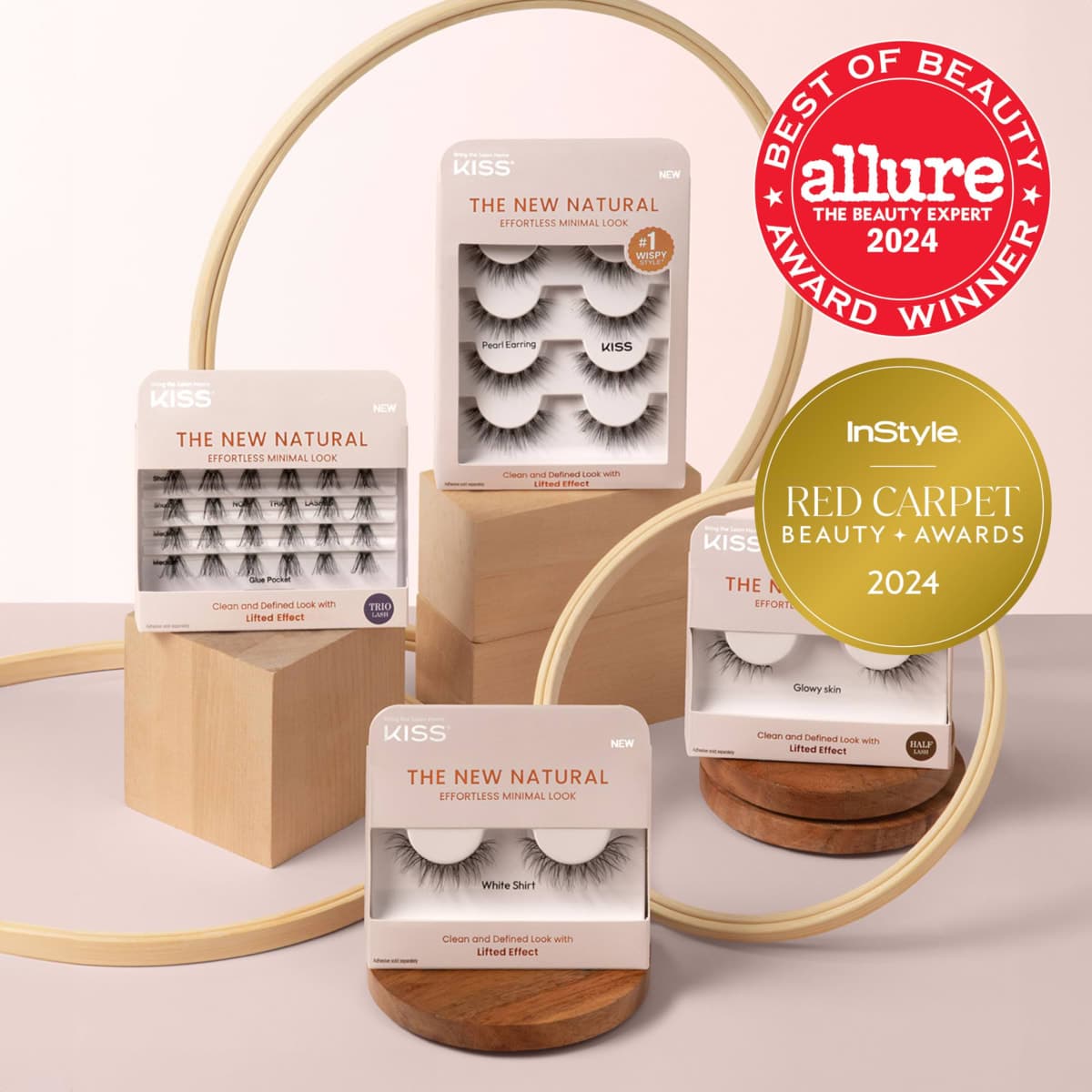 KISS The New Natural False Eyelashes Multipack NNM01, Cruelty Free, Vegan, Contact Lens Friendly, Easy to Apply, Includes 4 Pairs of Reusable Strip Lashes thumbnail 2