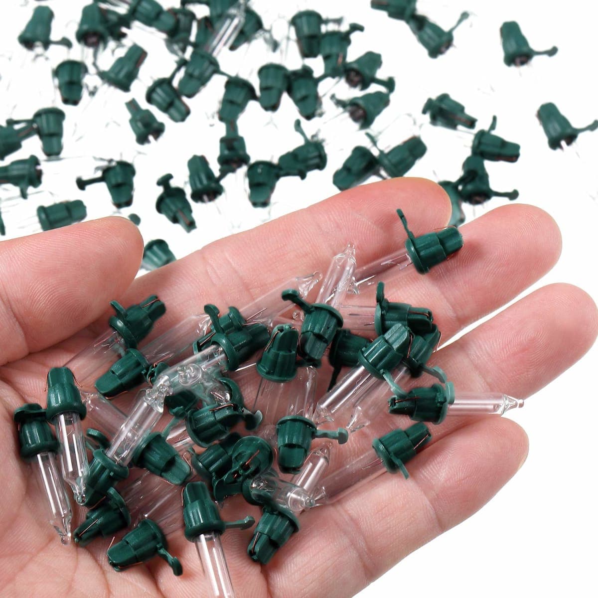 Mudder 200 Count Replacement Christmas Tree Light Bulbs 2.5v 0.425 Watt Mini Replacement Light Bulb Incandescent Wire String Lights Prelit Xmas Tree Decoration(Green Base with Warm White Bulb) thumbnail 4