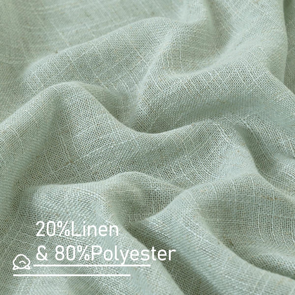 LAMIT Light Sage Linen Curtains 45 Inches Long for Bedroom, Light Filtering Panels Back Tab and Rod Pocket Neutral Drapes for Kitchen/Window/Loft Room, 52 x 45 Inch, 2 Panels thumbnail 2