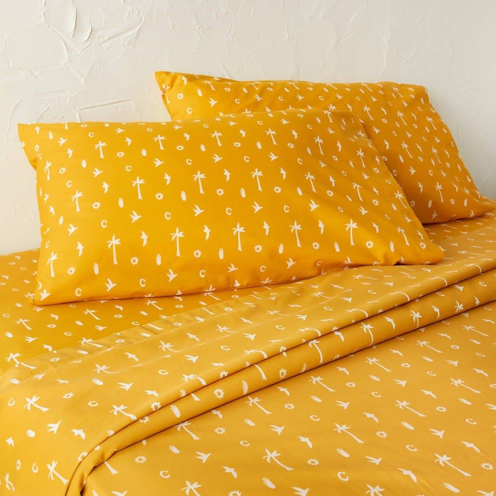 Standard Pillow Cases Icon Yellow - Opalhouse designed with Jungalow™: 220 Thread Count, 100% Cotton Percale, Machine Washable — image 1