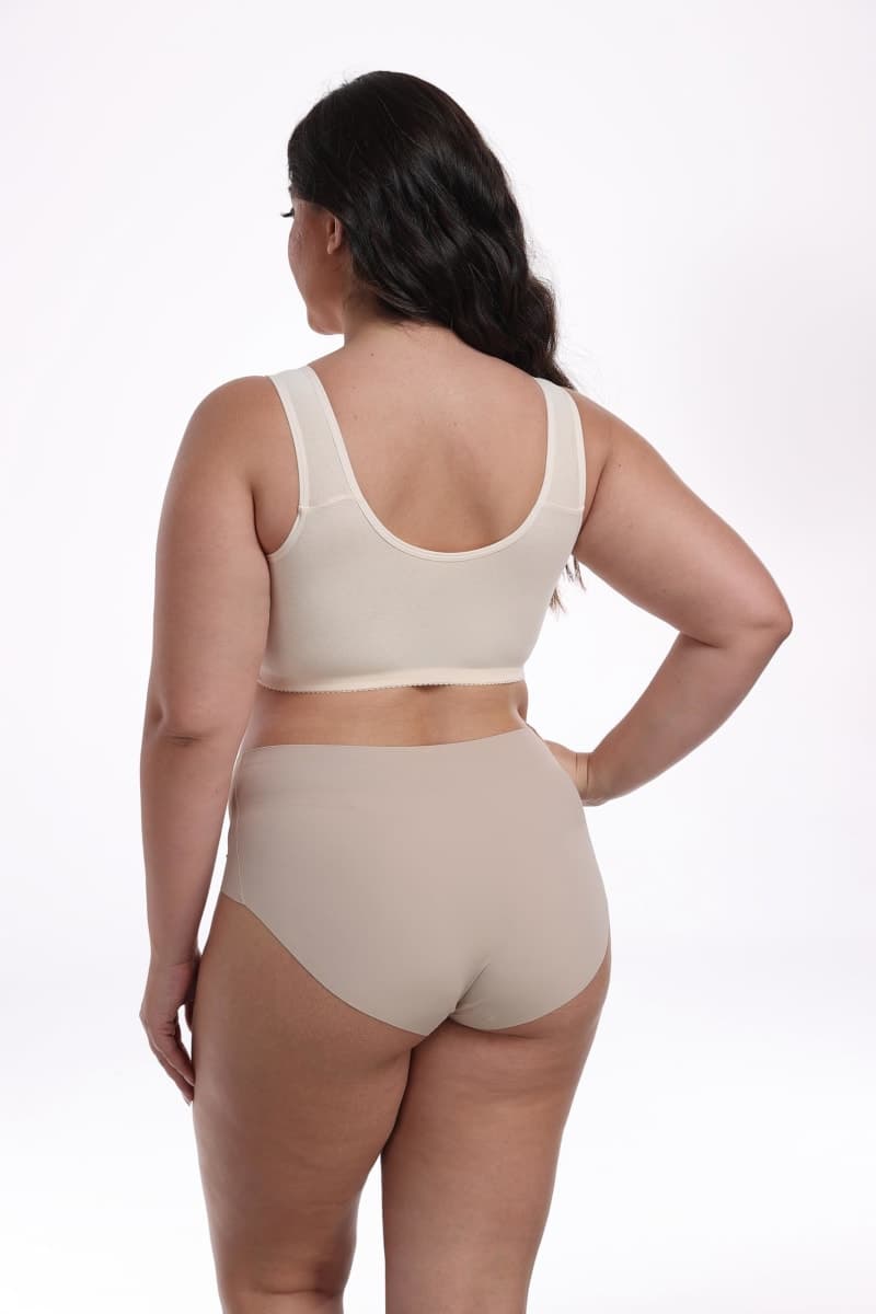 Bras for Women No Underwire Comfortable Full Coverage Front Closure Bralettes Wireless Wirefree Moona Bras, Apricot, 40C thumbnail 3