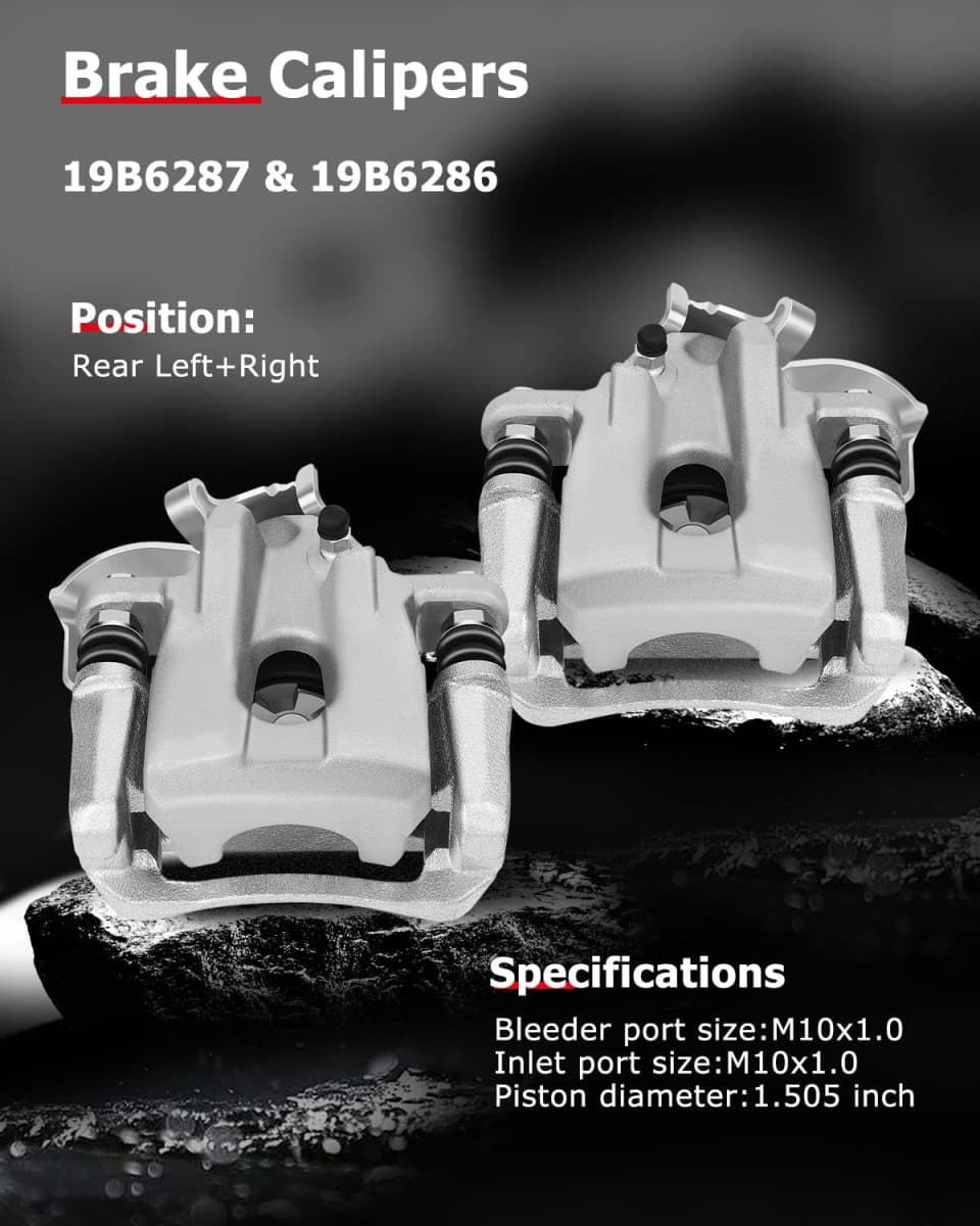 cciyu 19B6287 19B6286 Rear Left & Right Brake Calipers With Bracket For Toyota For Prius 2010-2015,For Toyota For Prius Plug-In 2012-2015 thumbnail 3