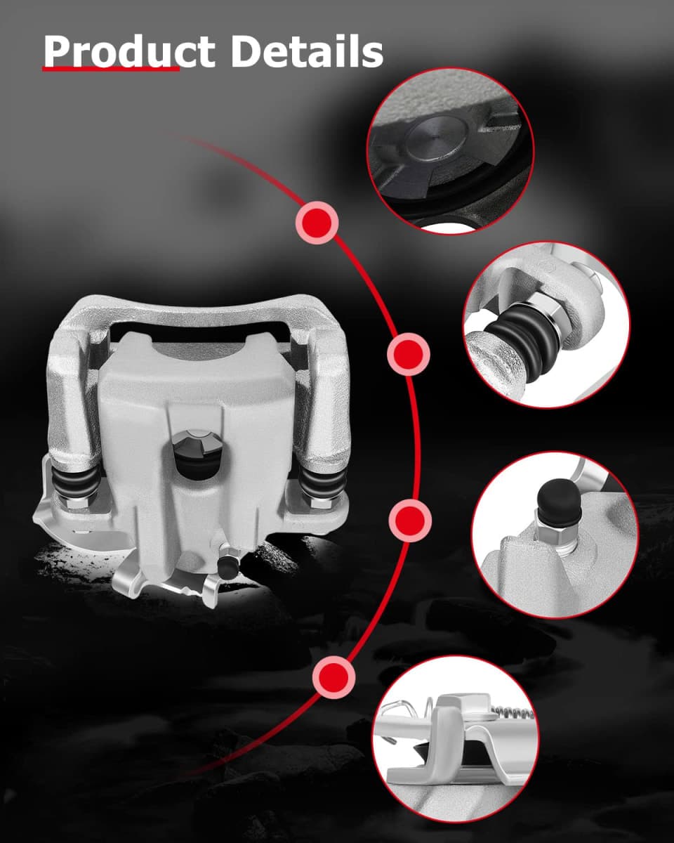 cciyu 19B6287 19B6286 Rear Left & Right Brake Calipers With Bracket For Toyota For Prius 2010-2015,For Toyota For Prius Plug-In 2012-2015 thumbnail 4
