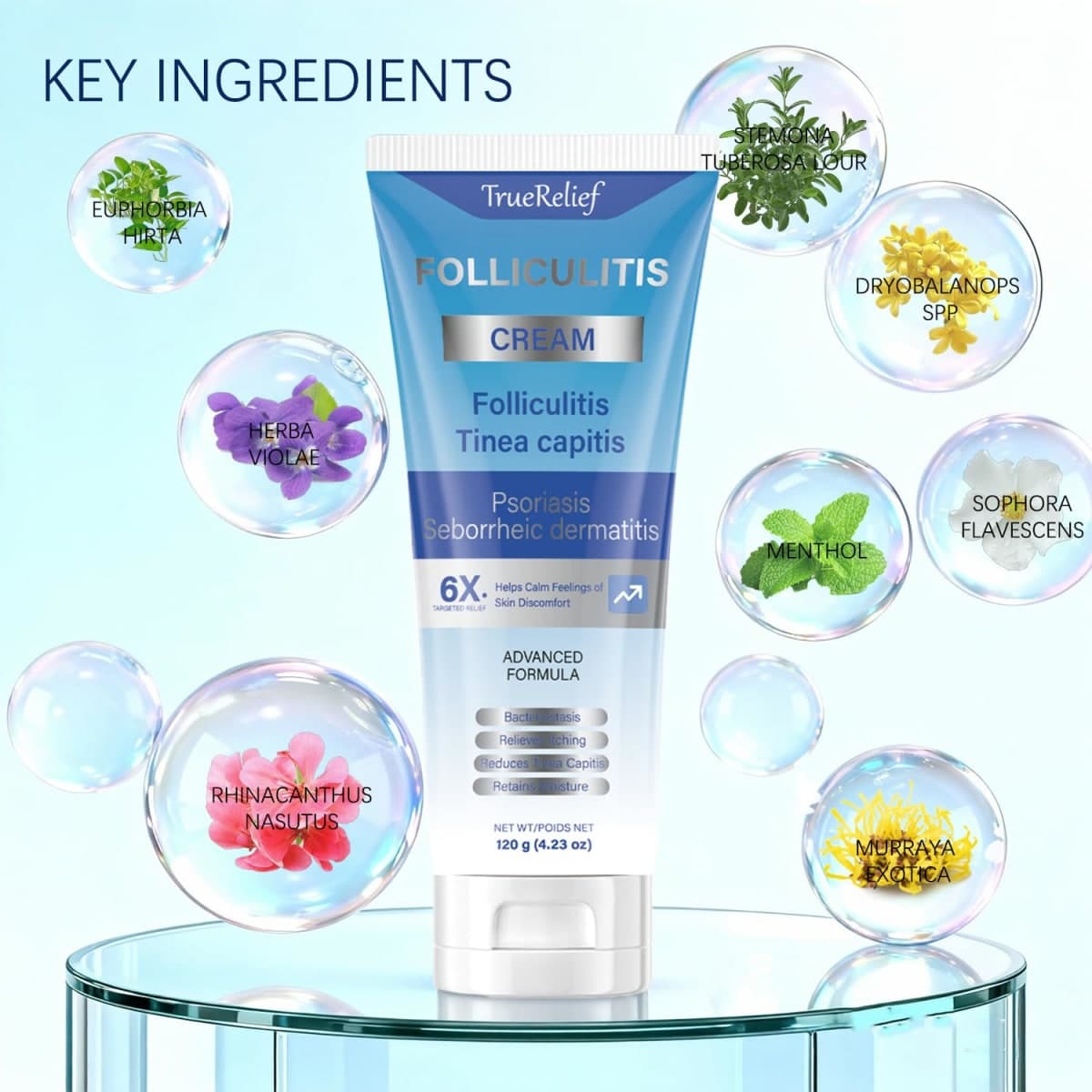 OUHENGTEK Folliculitis Cream | Soothes & Helps Clear Bumps on Scalp, Face, Body & Butt | for Ingrown Hairs, Razor Bumps & Acne | 120g (01) thumbnail 3