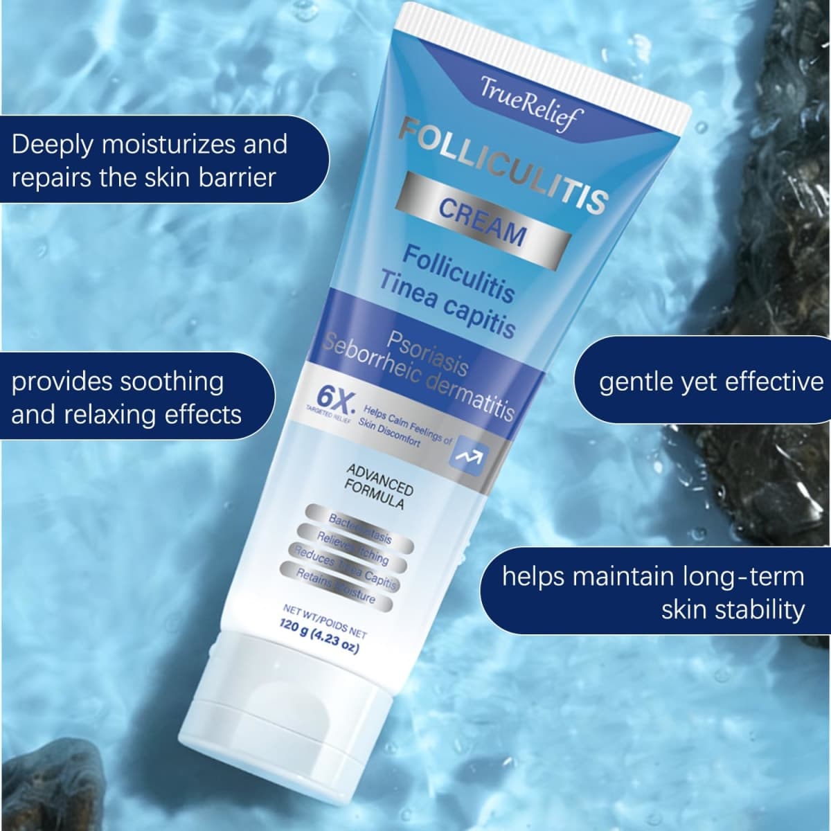 OUHENGTEK Folliculitis Cream | Soothes & Helps Clear Bumps on Scalp, Face, Body & Butt | for Ingrown Hairs, Razor Bumps & Acne | 120g (01) thumbnail 5