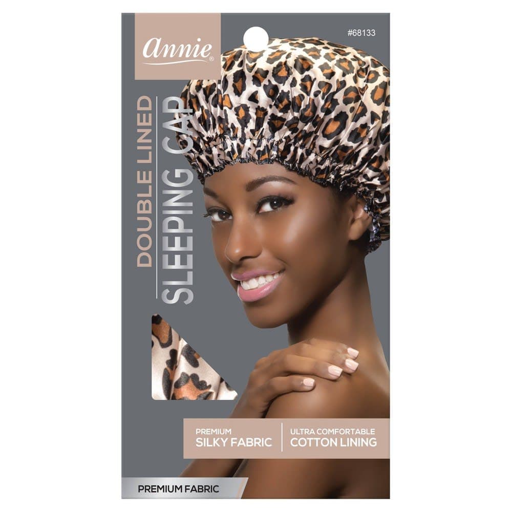Annie International Deluxe Sleeping Cap - Leopard: All Hair Types, Nylon, Hair Bonnets and Caps — image 1