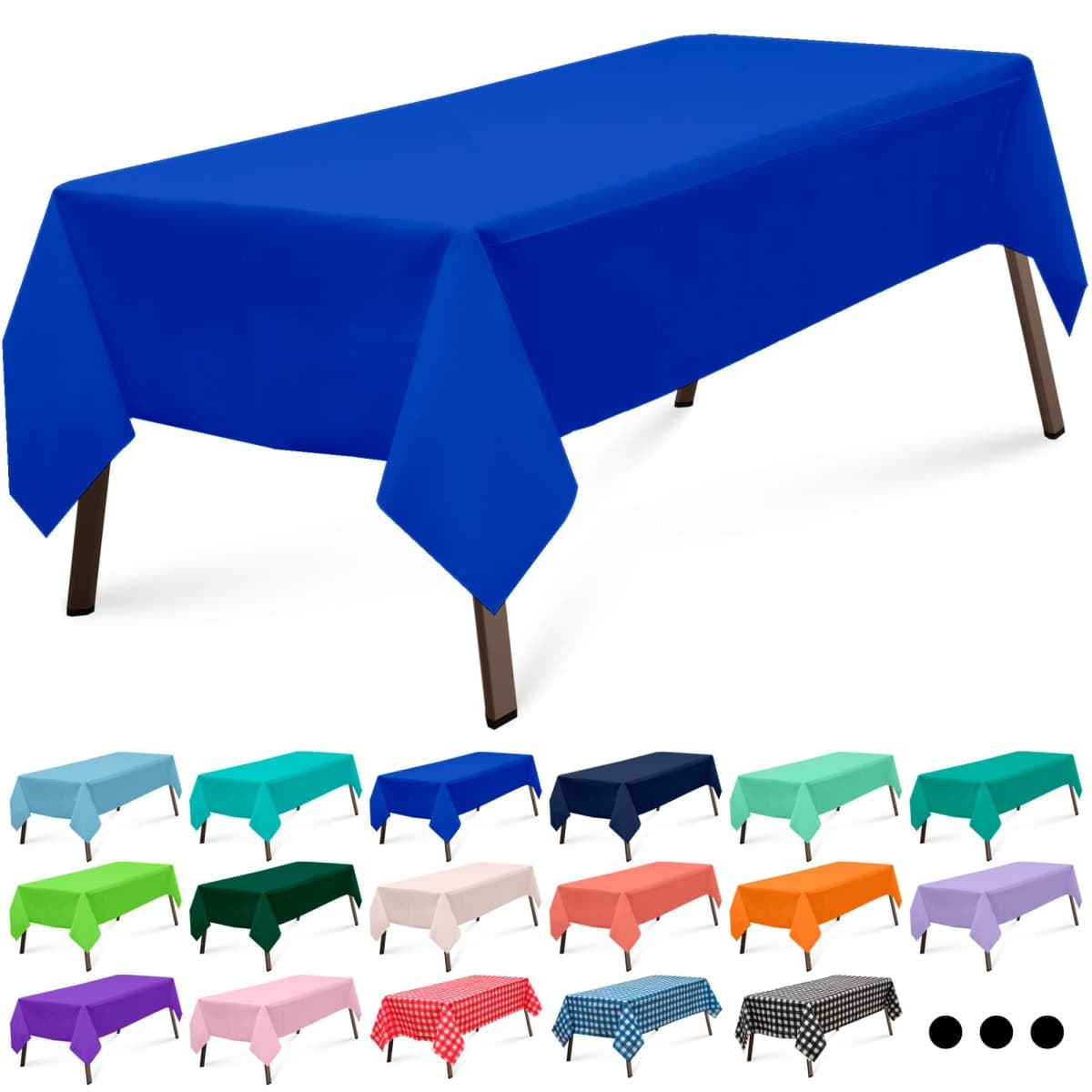 Flexincred Royal Blue 3 Pack Rectangle Plastic Tablecloth 54 x 108 Inches Premium Nautical Blue Decorative Table Cover for Baby Shower, Birthday, Wedding, Indoor and Outdoor use — image 1