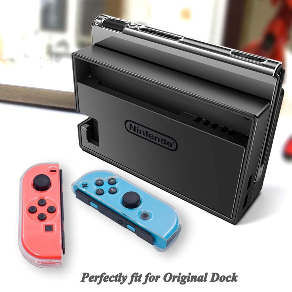 Dockable Clear Case for Nintendo Switch, VANJUNN 3 in 1 Protective Case Cover for Nintendo Switch and Joy-Con Controller with Clear Grip Cover Shock-Absorption(Crystal Clear,NOT for Switch OLED) thumbnail 3