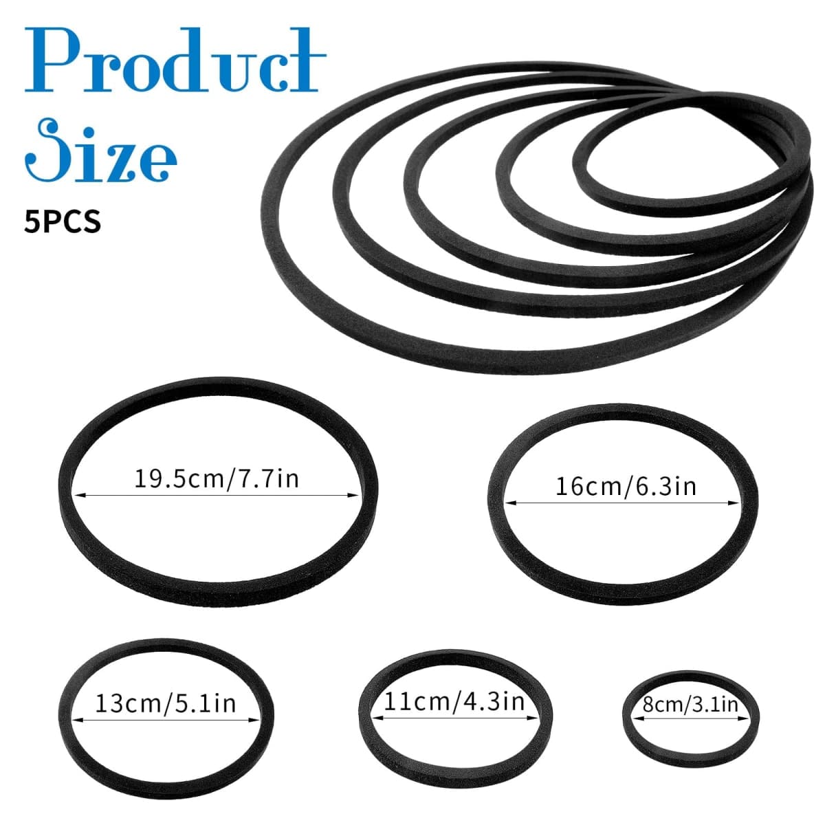 5Pcs Fish Feeding Ring, 5 Sizes Aquarium Floating Plant Corral/Feeding Ring for Fish Tank, Round EVA Aquarium Feeding Rings Filter Out Floating Plants Feeder Accessories (Black) thumbnail 2