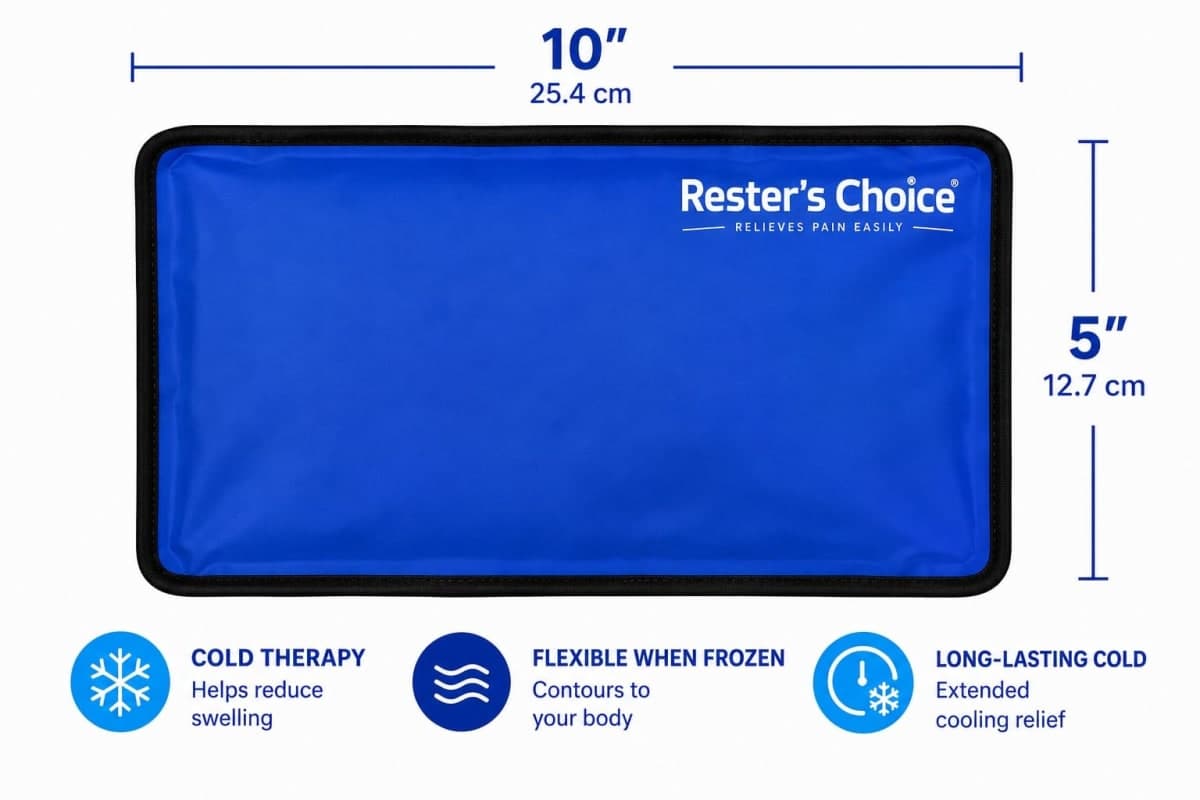 Rester's Choice Ice Pack for Injuries Reusable - (Standard Large: 11x14.5") for Hip, Shoulder, Knee, Back - Hot & Cold Compress for Swelling, Bruises, Surgery - Heat & Cold Therapy thumbnail 3