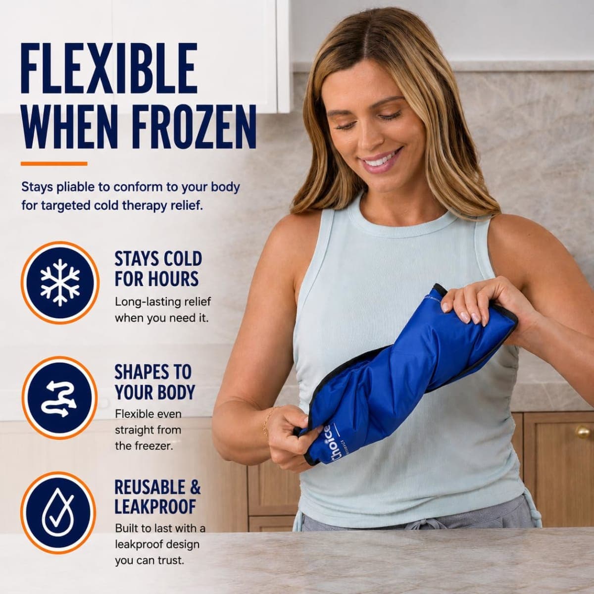 Rester's Choice Ice Pack for Injuries Reusable - (Standard Large: 11x14.5") for Hip, Shoulder, Knee, Back - Hot & Cold Compress for Swelling, Bruises, Surgery - Heat & Cold Therapy thumbnail 5