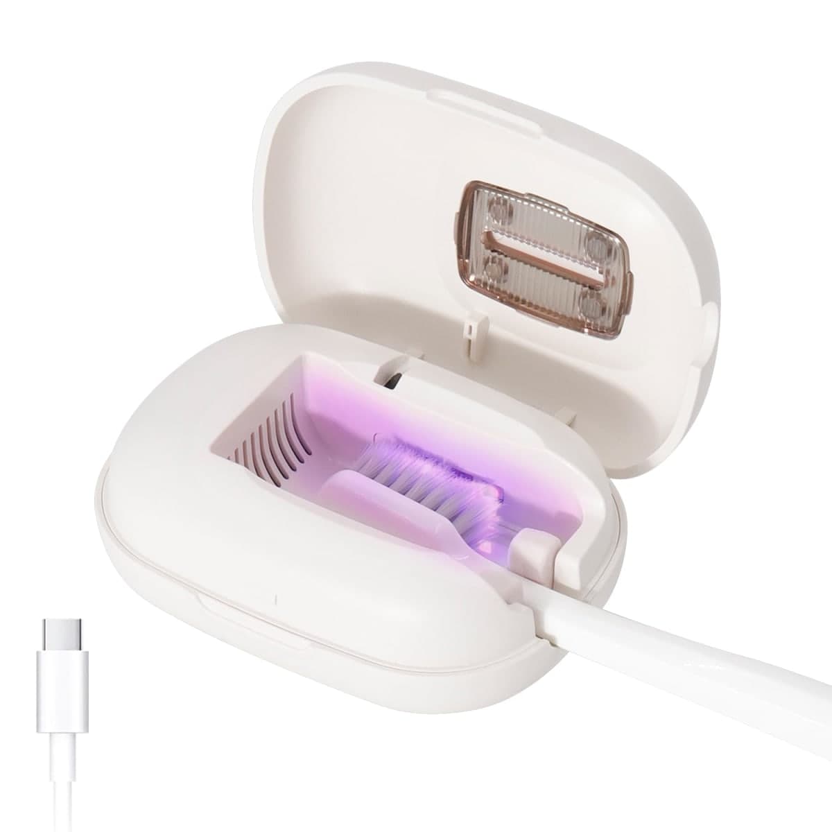 ELMWAY Toothbrush Case, Toothbrush Covers with Holder,Rechargeable Portable Toothbrush Cleaner Case — image 1