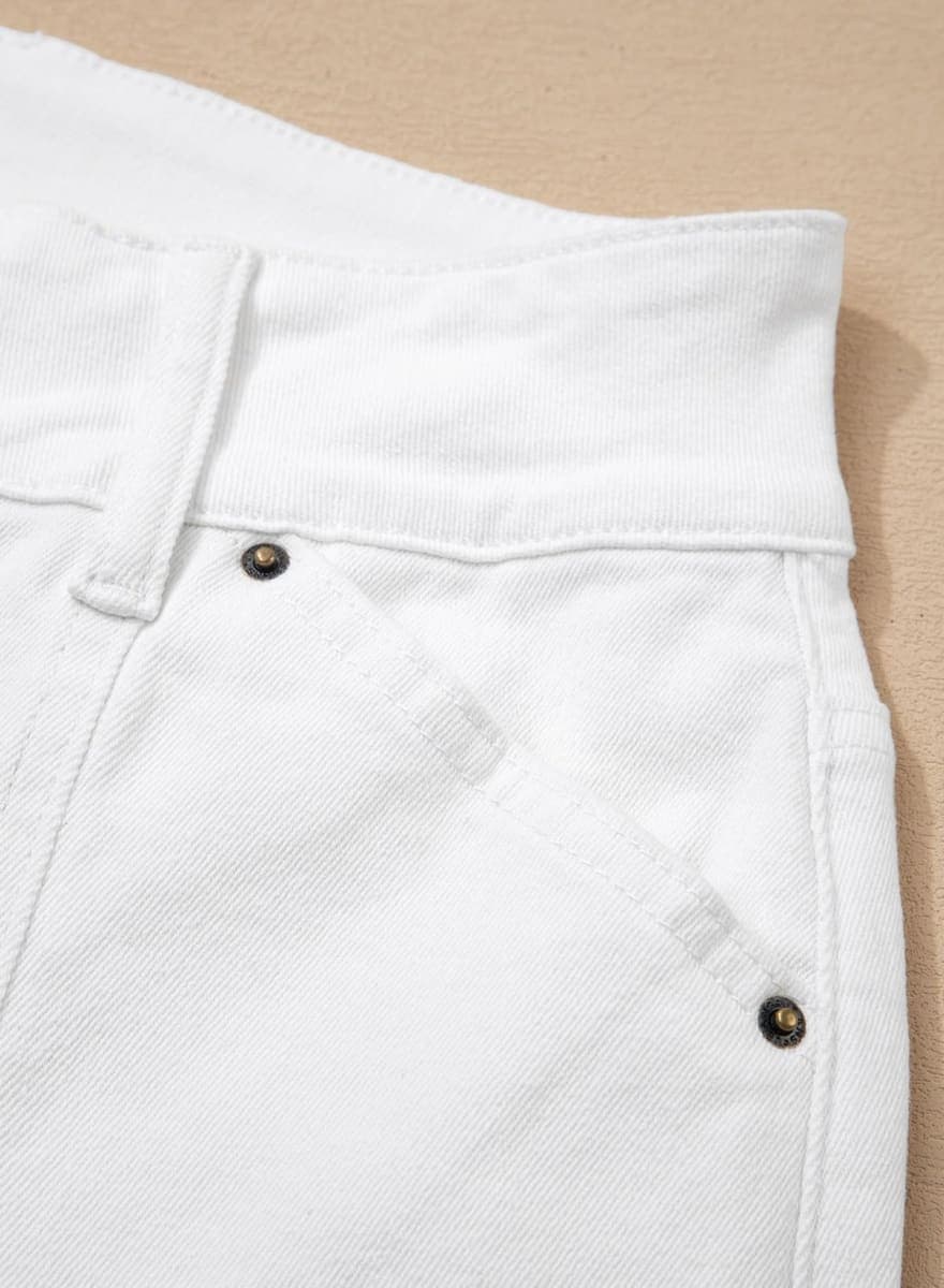 Sidefeel Women's Wide Leg Jeans Stretchy Straight Leg Jeans High Waisted Trendy Seamed Front Loose Denim Pants Cream White Size 14 thumbnail 4