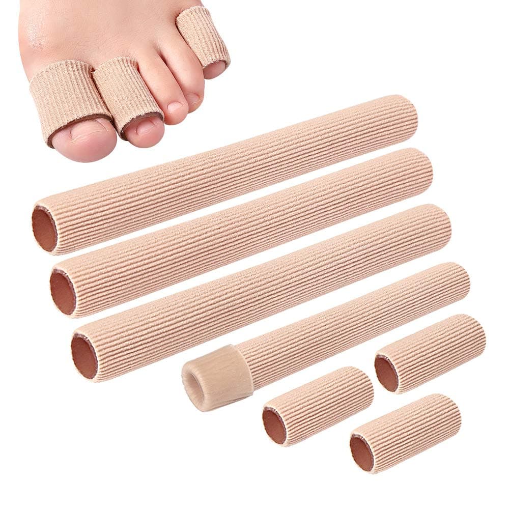 5 Pcs Toe Tubes, Toe Cushion Tube Soft Gel Corn Pads Protectors Relieve for Corns, Blisters, Calluses, Toes and Fingers Separators Protectors for Men and Women Toe Health (L (5pcs/Pack)) — image 1
