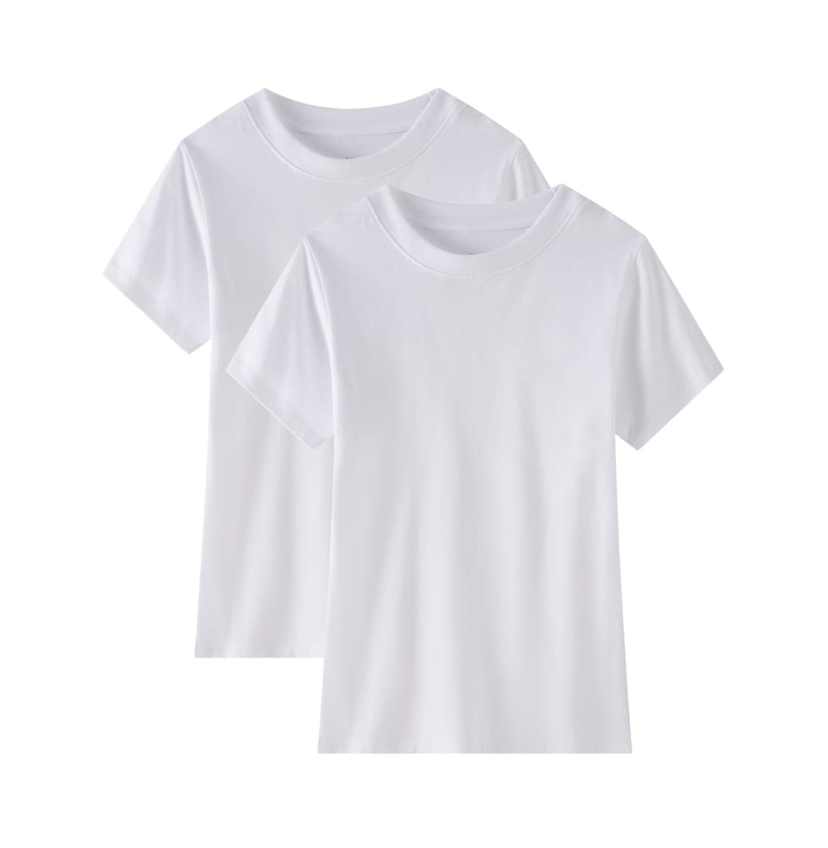 Huata Boys T-Shirt Short Sleeve Crewneck Tee 2 Packs, White, X-Large — image 1