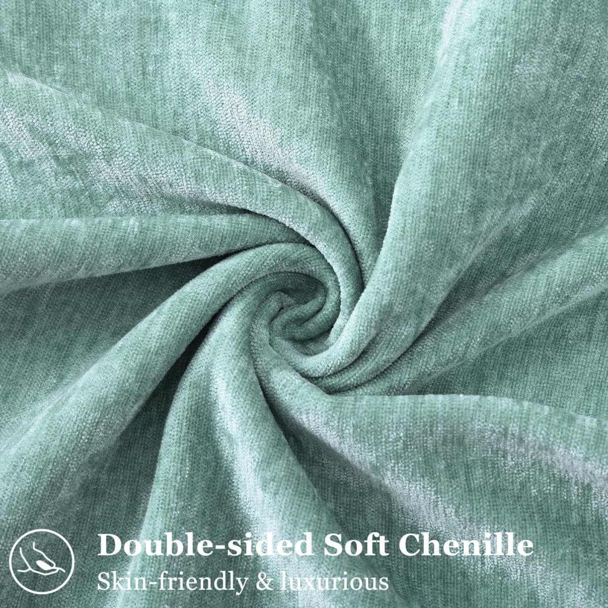 decorUhome Summer Couch Throw Pillow Covers 12x20 Set of 2, Decorative Soft Velvet Modern Cozy Chenille Lumbar Pillow Cases with Elegant Design for Sofa Bed Living Room Home Decor, Aqua Haze thumbnail 2