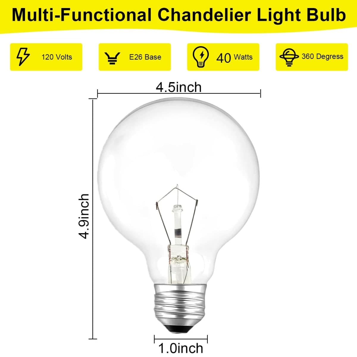 RESISPA （2 Pack G25 Globe Light Bulbs – 40W Incandescent Light Bulb, G25 Double Life Globe Bulb, thumbnail 2