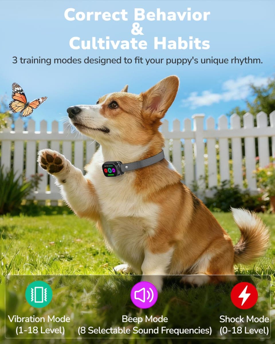 Canivix Dog Shock Collar with Remote Control, 3300FT Dog Training Collar with Beep/Vibration/Shock, Security Lock, IPX8 Waterproof Ecollar Rechargeable for Medium Large Dogs thumbnail 2