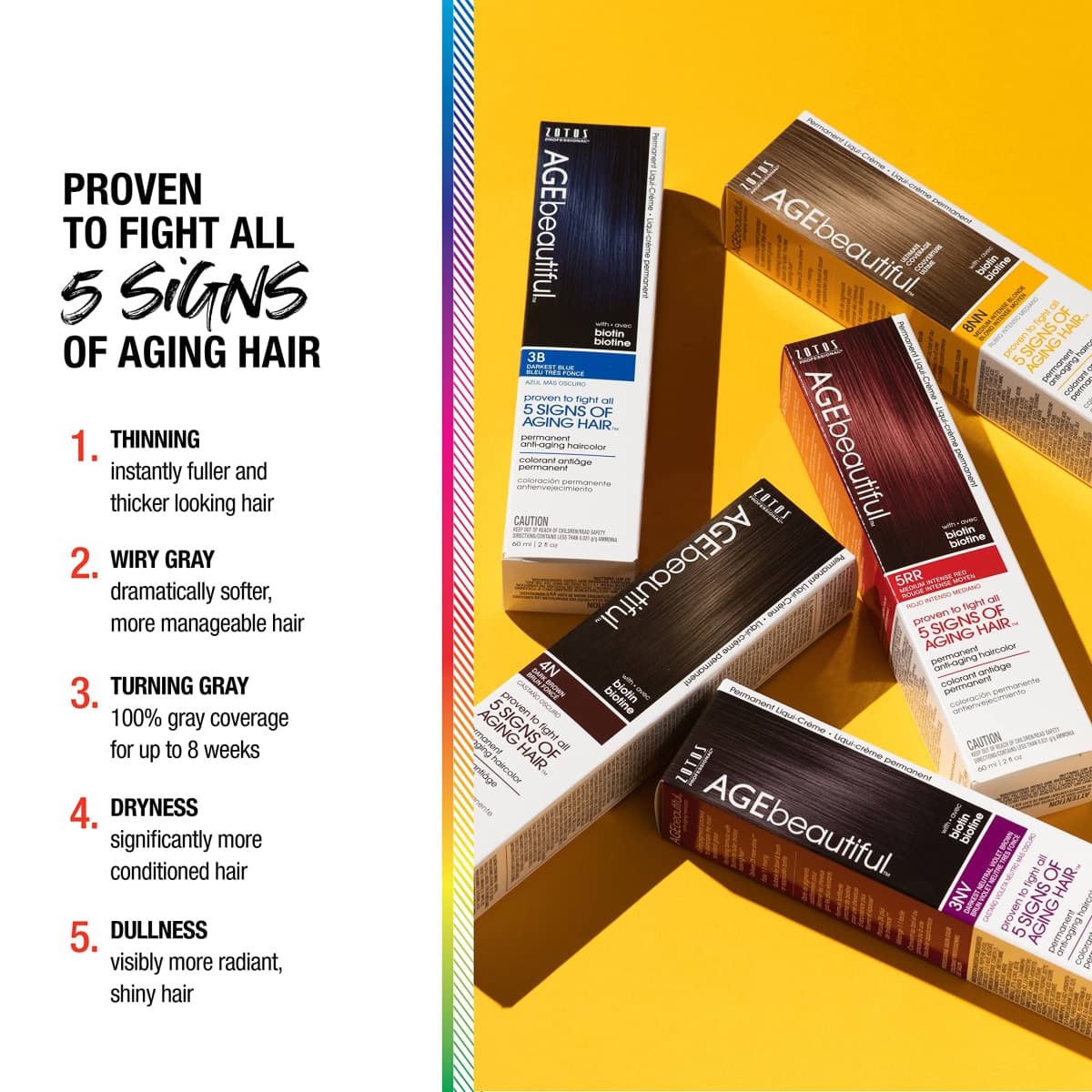 AGE beautiful Permanent Hair Color Dye Liqui Creme | 100% Gray Coverage | Anti-Aging Haircolor | Biotin for Thicker, Fuller Hair | Professional Salon Coloring | 6G Light Golden Brown thumbnail 4