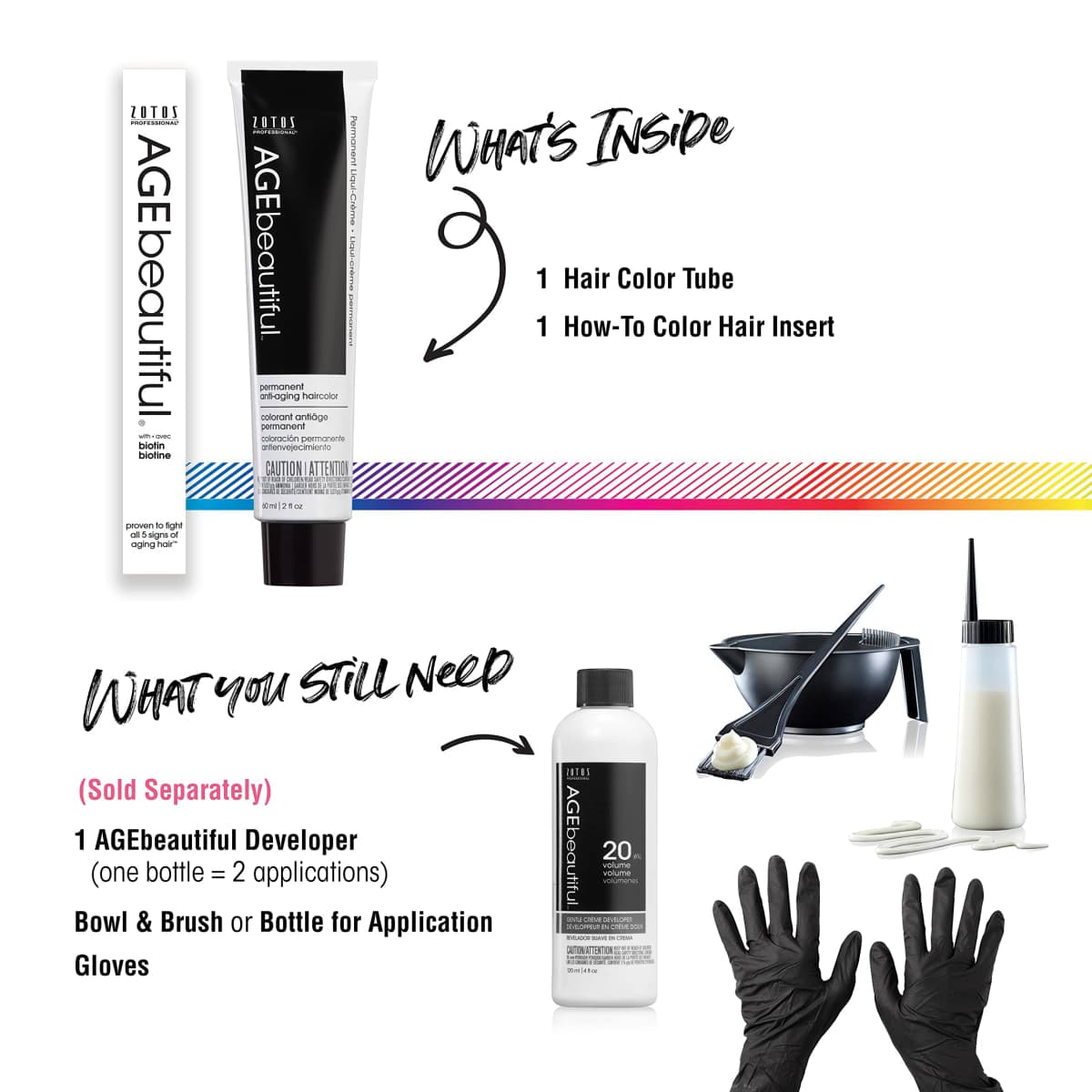 AGE beautiful Permanent Hair Color Dye Liqui Creme | 100% Gray Coverage | Anti-Aging Haircolor | Biotin for Thicker, Fuller Hair | Professional Salon Coloring | 6G Light Golden Brown thumbnail 5