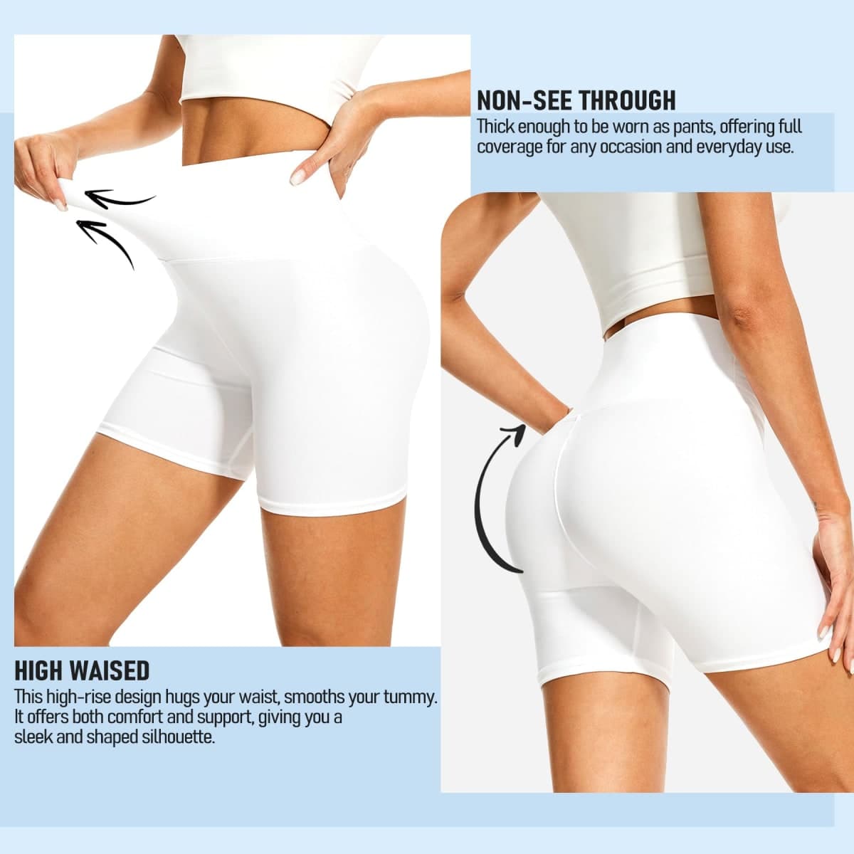 DHSO High Waisted Biker Shorts for Women-5" Tummy Control Fitness Athletic Workout Running Yoga Gym Shorts, Orange, Small-Medium thumbnail 4
