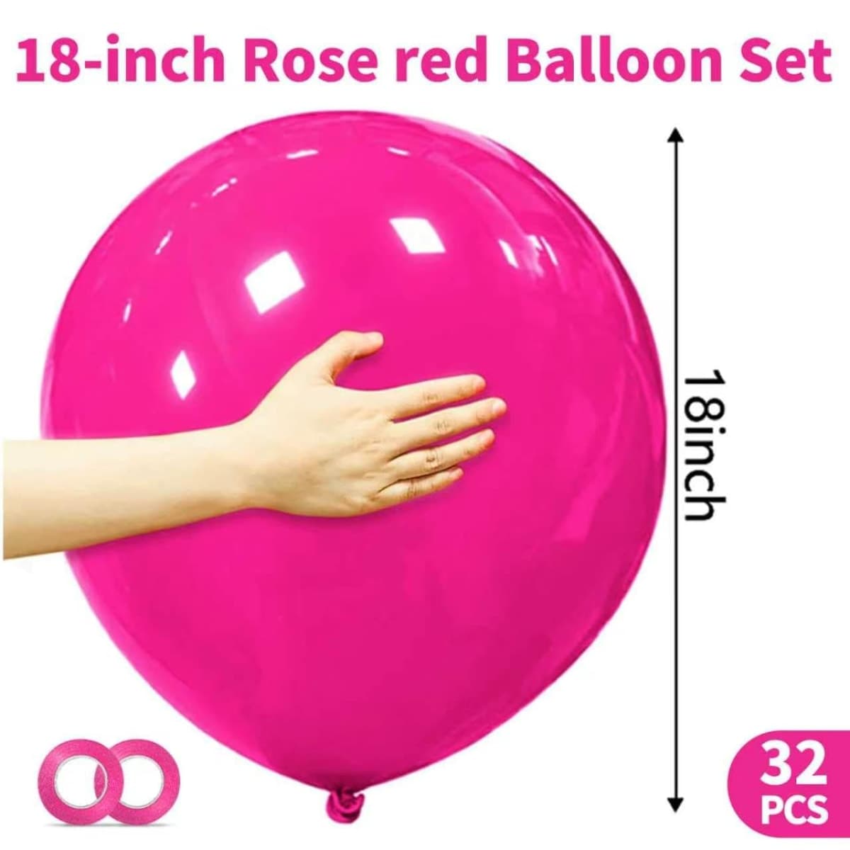 32pcs 18 Inch Big Balloons… (rose red) thumbnail 3