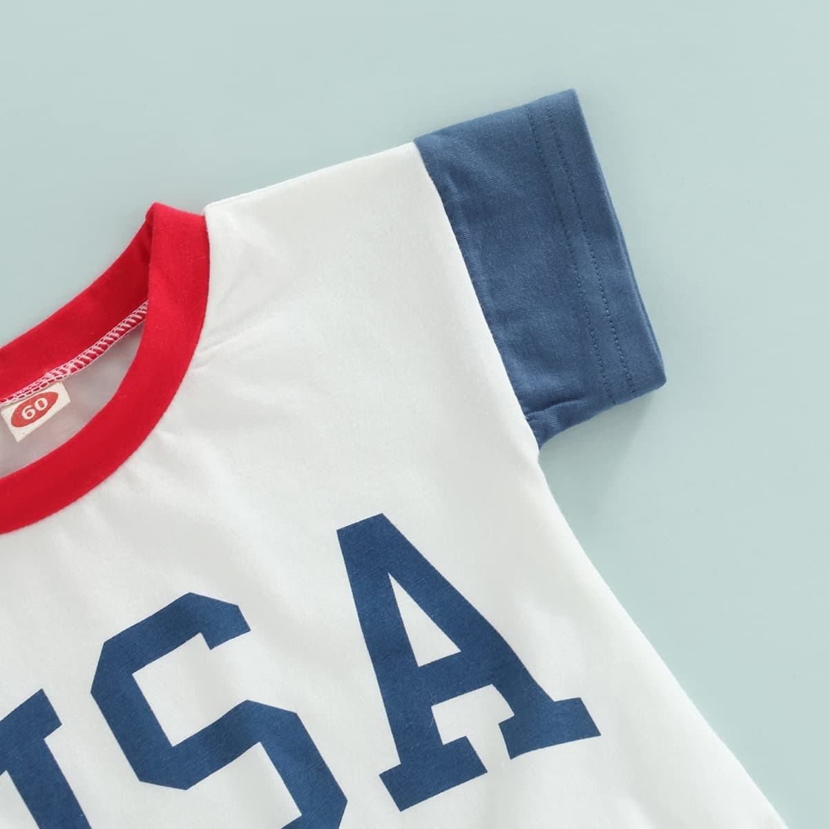 Baby 4th of July Outfit Boy Girl Infant Toddler Vintage USA T Shirts Oversized Romper Onesie Retro Clothes, Usa Romper, 9-12 Months thumbnail 4