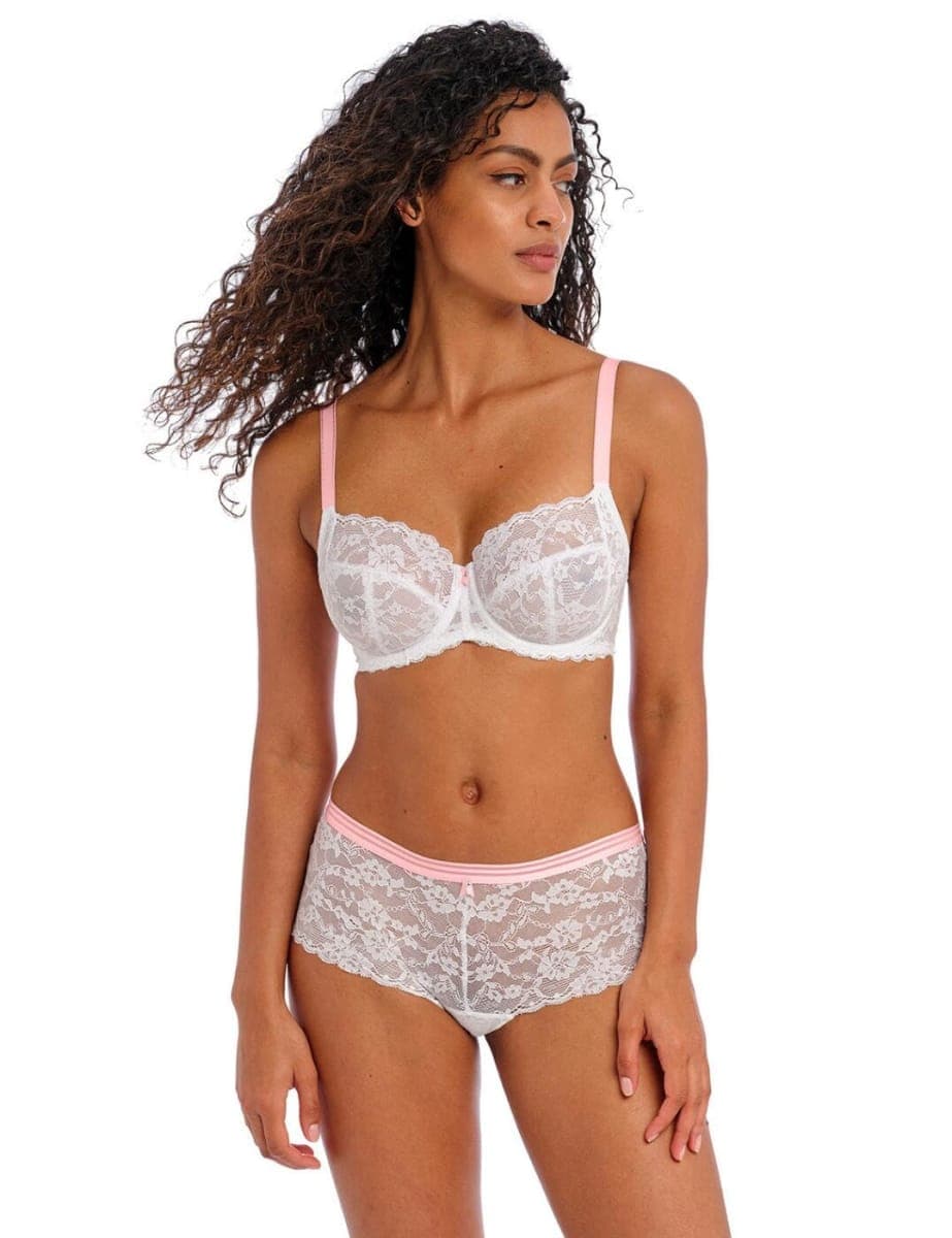 Freya Women's Offbeat Underwire Side Support Bra, White, 32HH thumbnail 5