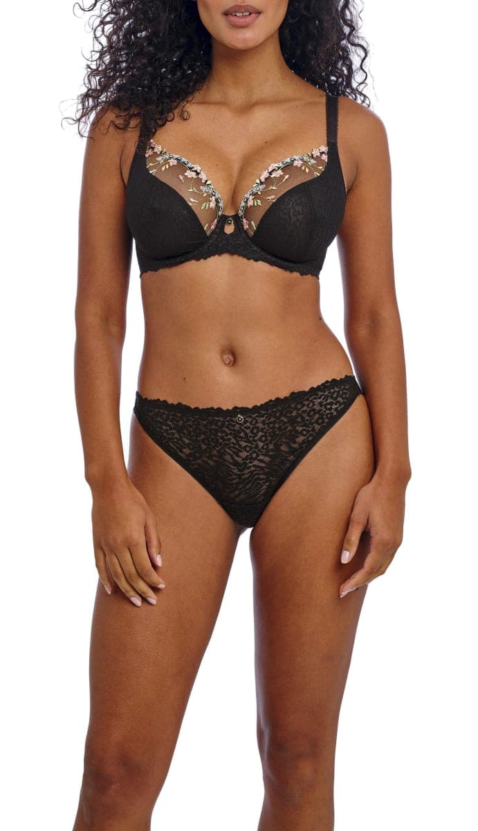 Freya Women's Love-Haze Underwire Plunge Bra, Black, 34G thumbnail 3