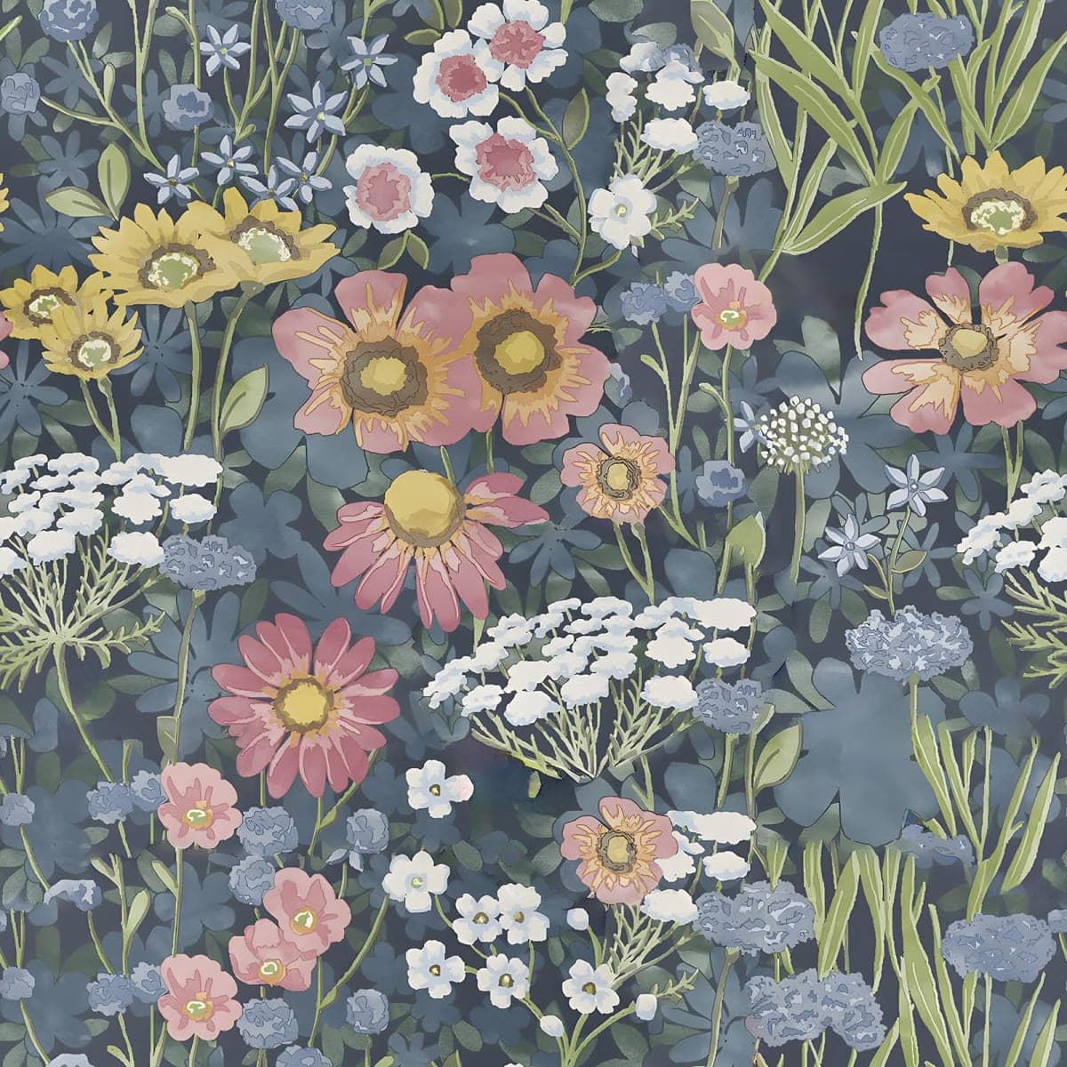 Orainege Vintage Floral Wallpaper Peel and Stick Floral Contact Paper 17.7in x118.1in Boho Flower Self-Adhesive Removable Wallpaper for Bedroom Decorative Wall Paper — image 1