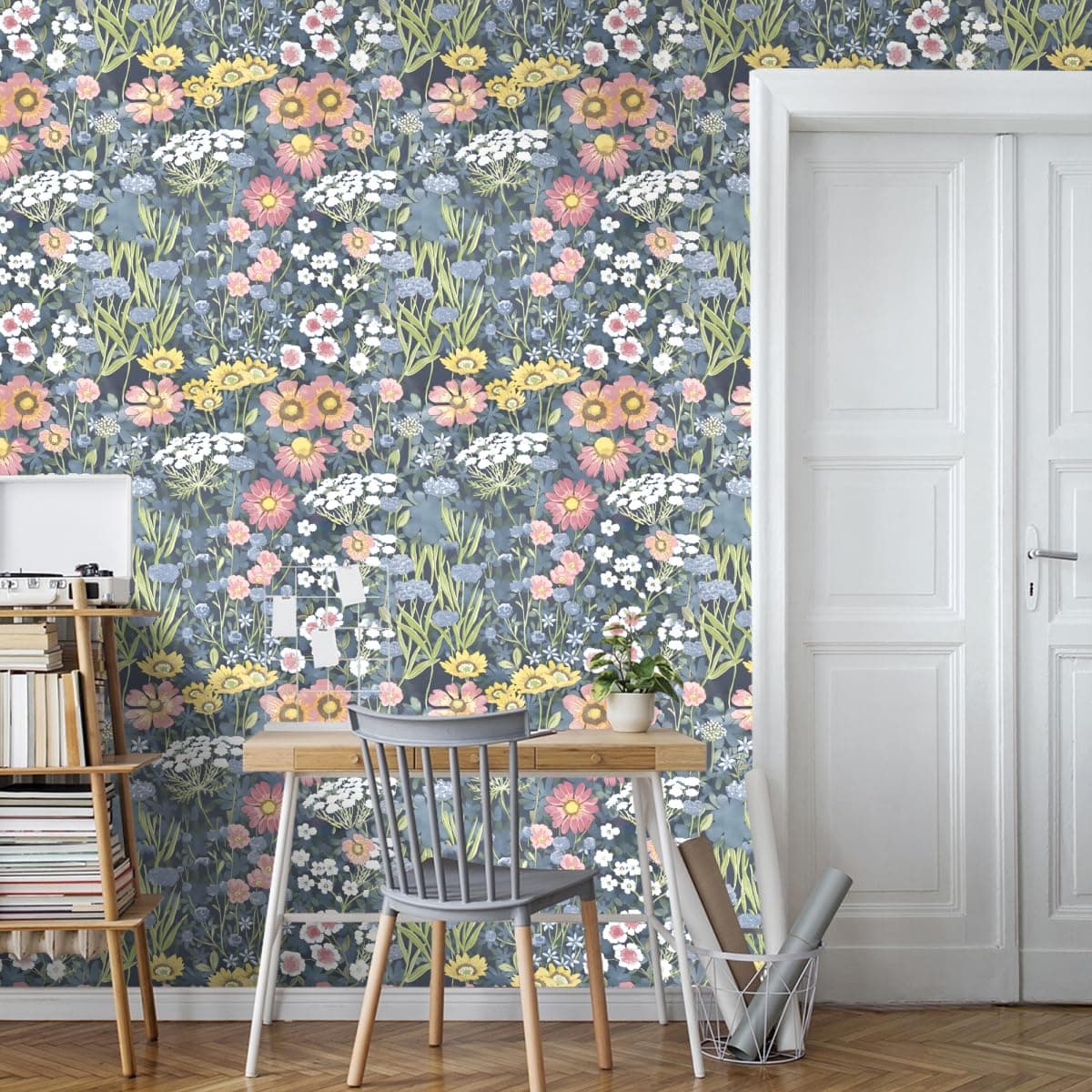 Orainege Vintage Floral Wallpaper Peel and Stick Floral Contact Paper 17.7in x118.1in Boho Flower Self-Adhesive Removable Wallpaper for Bedroom Decorative Wall Paper thumbnail 3