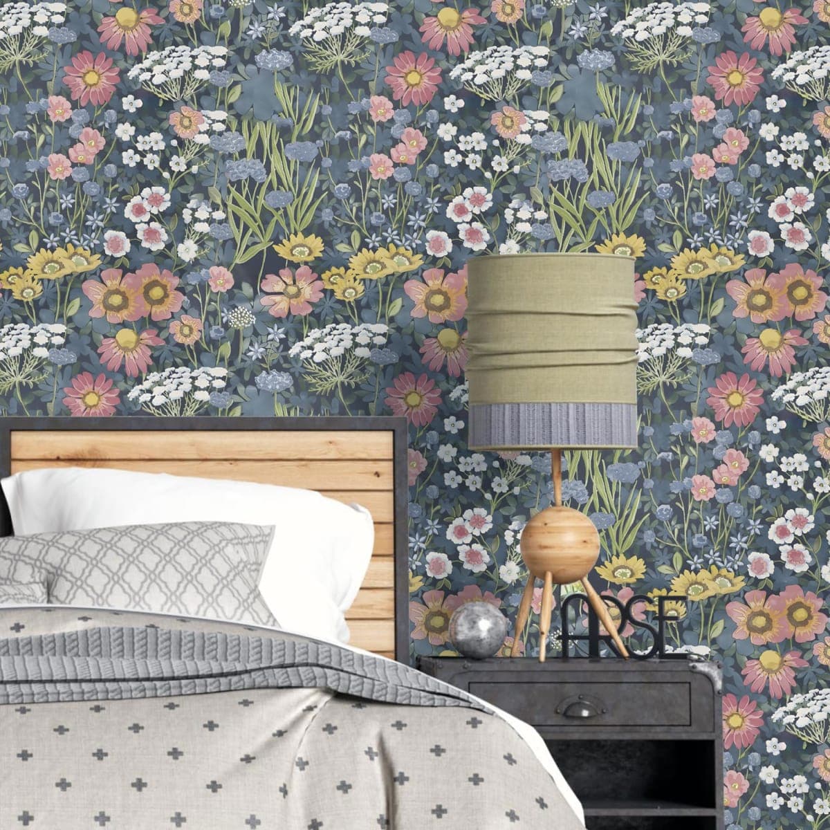 Orainege Vintage Floral Wallpaper Peel and Stick Floral Contact Paper 17.7in x118.1in Boho Flower Self-Adhesive Removable Wallpaper for Bedroom Decorative Wall Paper thumbnail 5